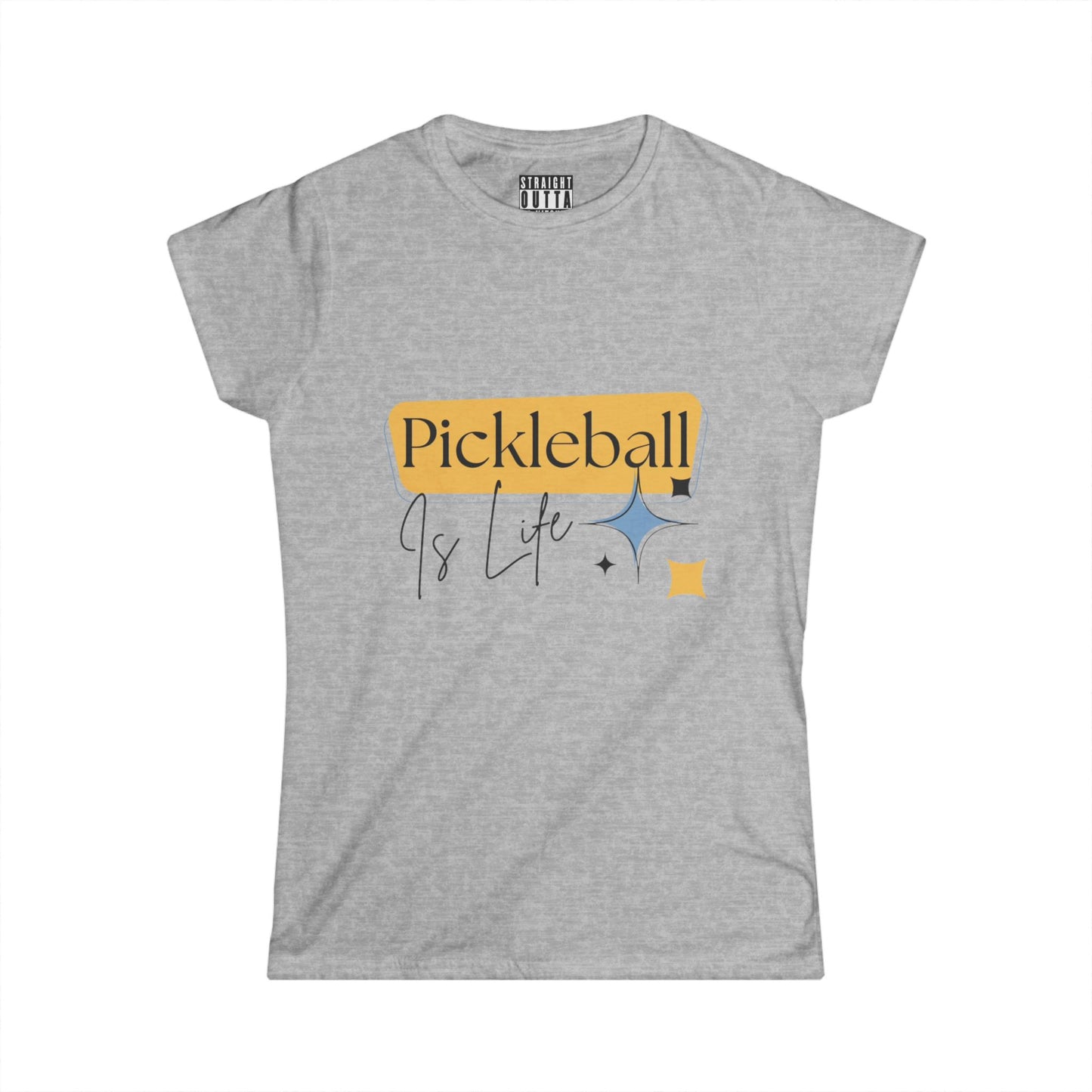 "Pickleball is Life" Women's Softstyle T-Shirt – Premium Cotton, 15 Colors, S-XXL