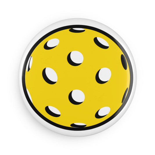 Round Yellow Pickleball Magnet Set – Fun Fridge or Locker Decor (1 or 10 Pieces)