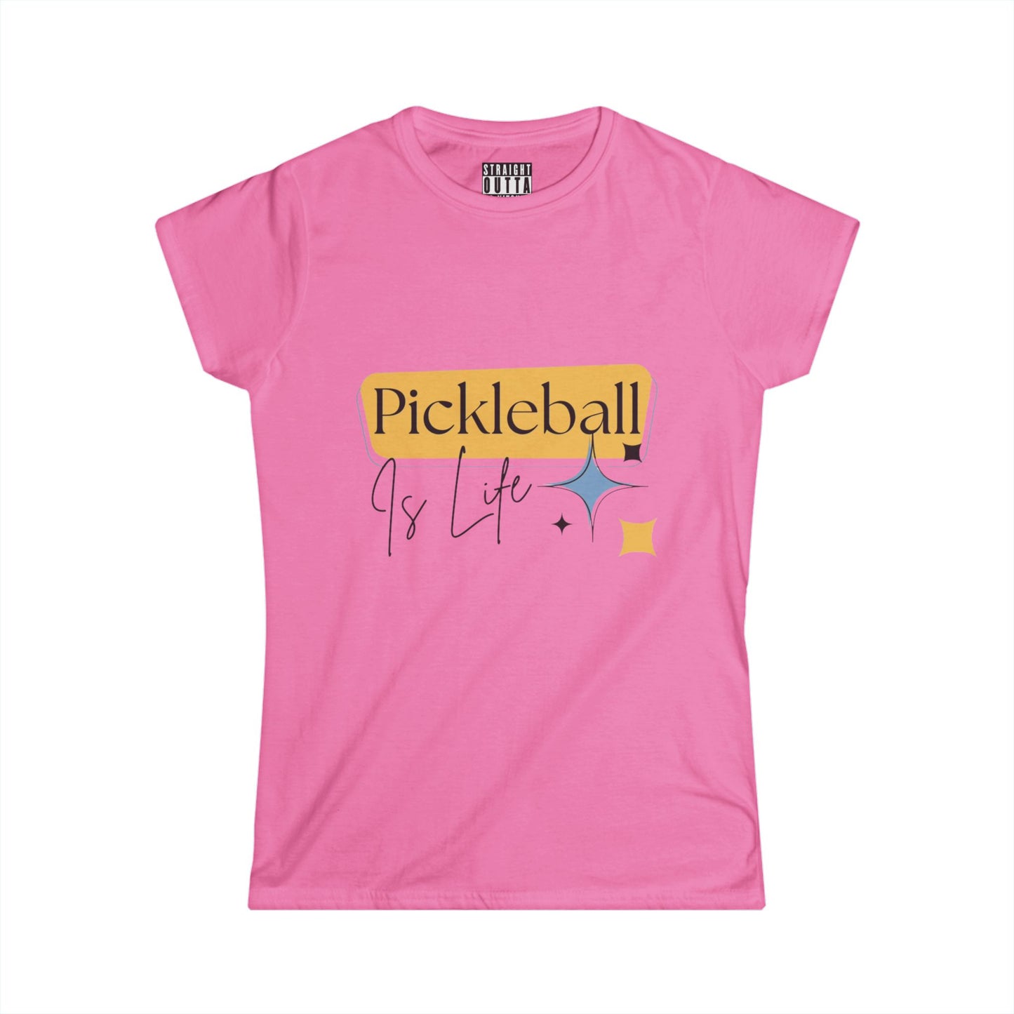 "Pickleball is Life" Women's Softstyle T-Shirt – Premium Cotton, 15 Colors, S-XXL