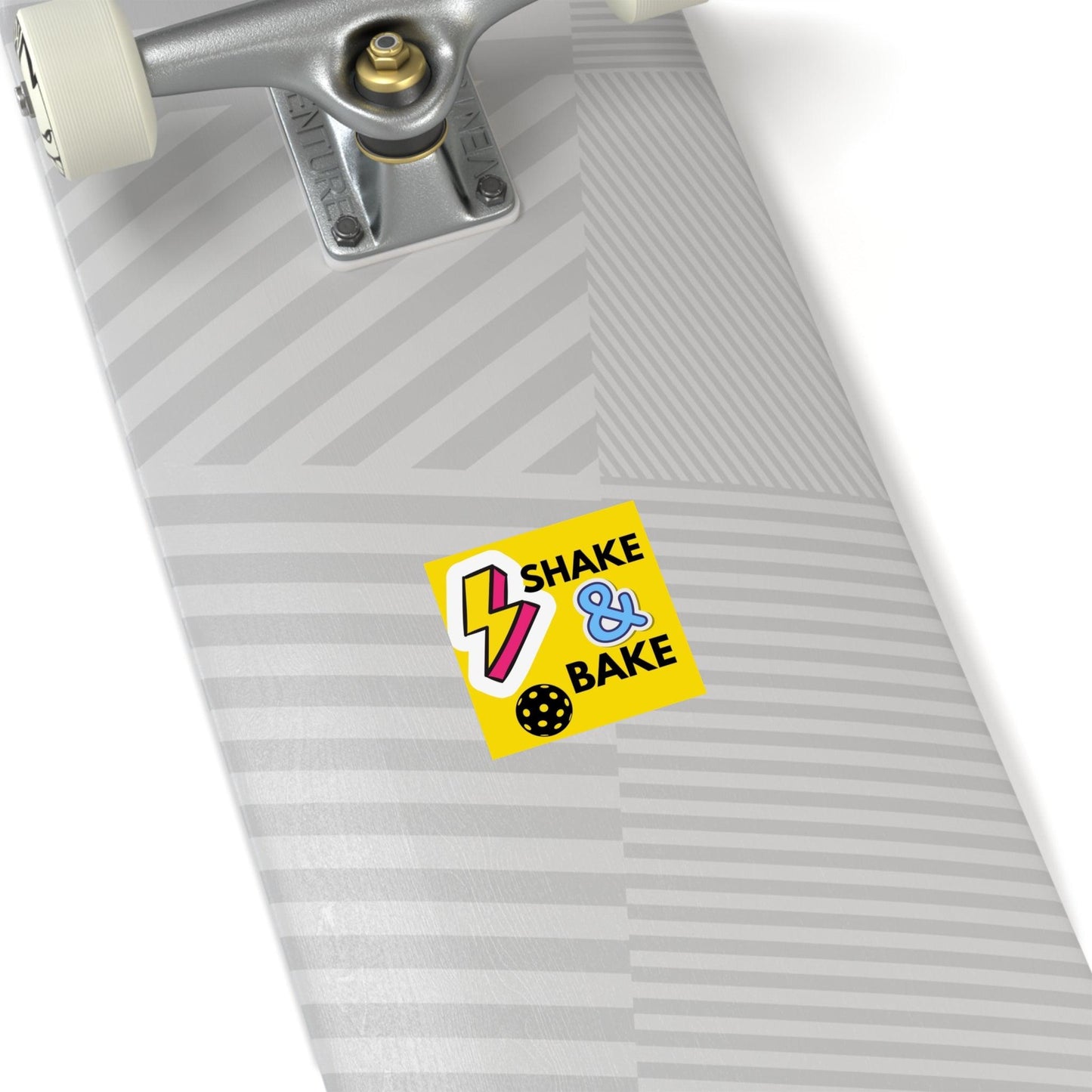 "Shake & Bake" Square Pickleball Stickers, Indoor\Outdoor, 5 Sizes