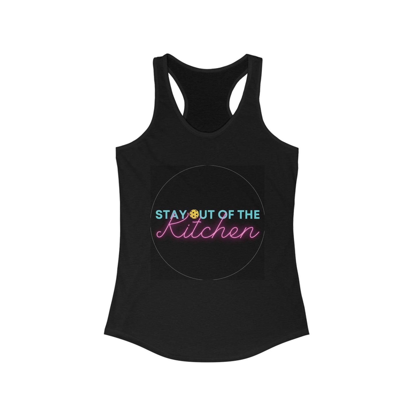 "Stay Out of The Kitchen" Women's Ideal Racerback Pickleball Tank | Lightweight for Active Pickleball Lifestyle | 6 Sizes, 17 Colors
