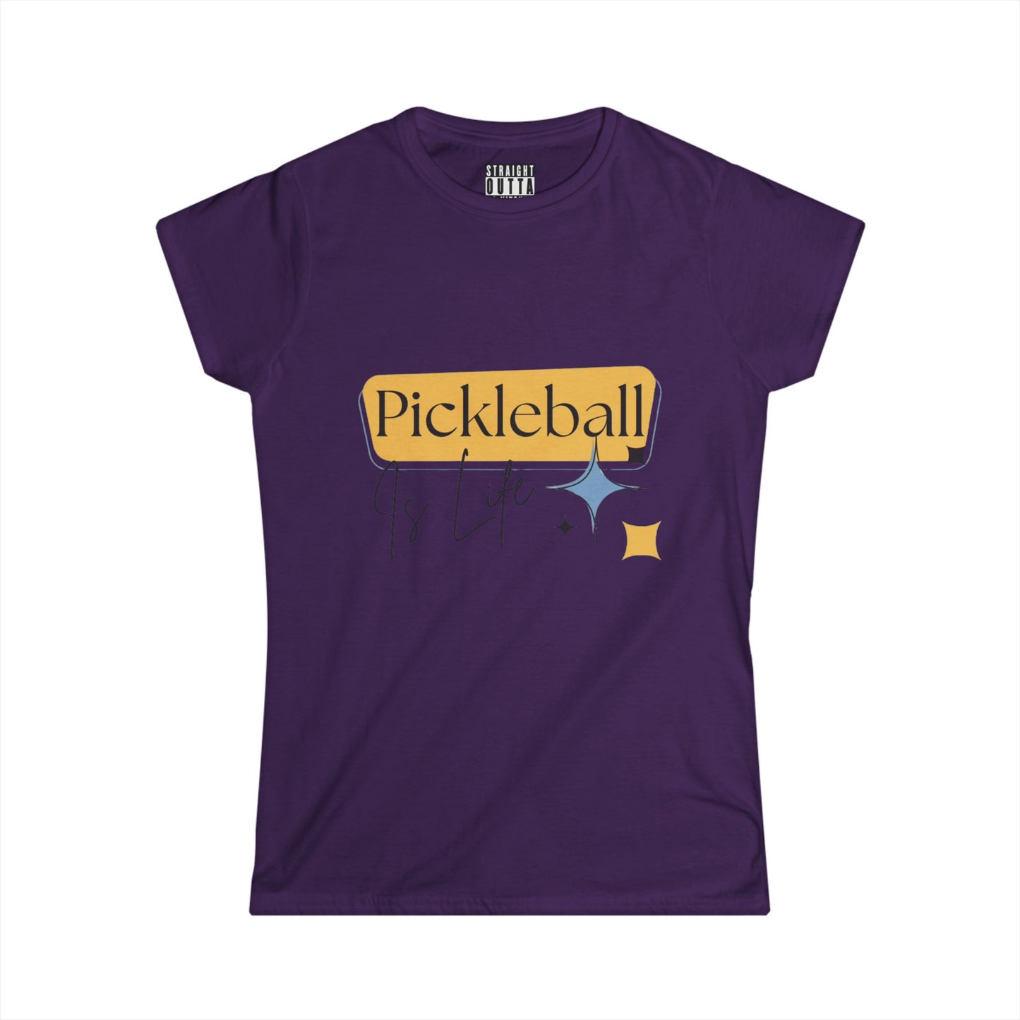"Pickleball is Life" Women's Softstyle T-Shirt – Premium Cotton, 15 Colors, S-XXL