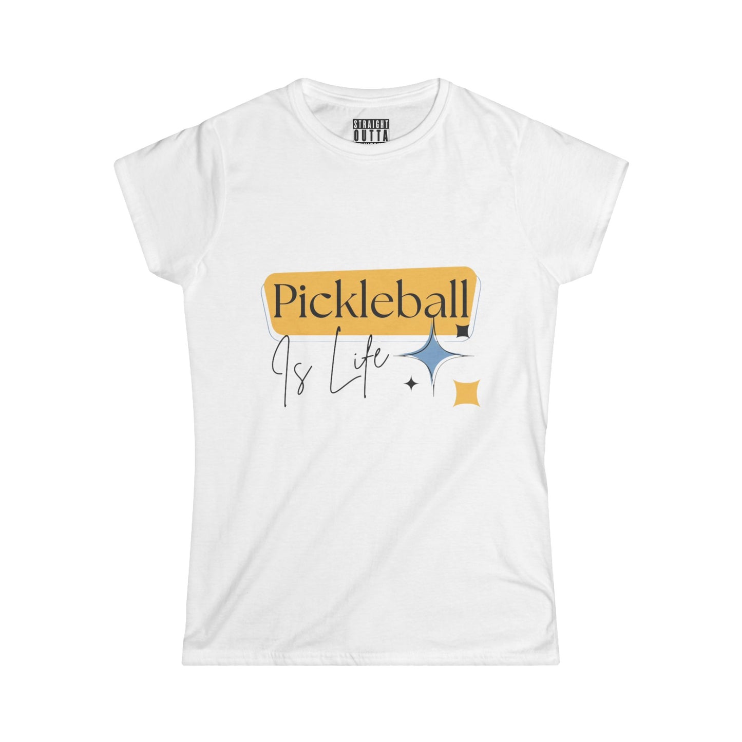 "Pickleball is Life" Women's Softstyle T-Shirt – Premium Cotton, 15 Colors, S-XXL
