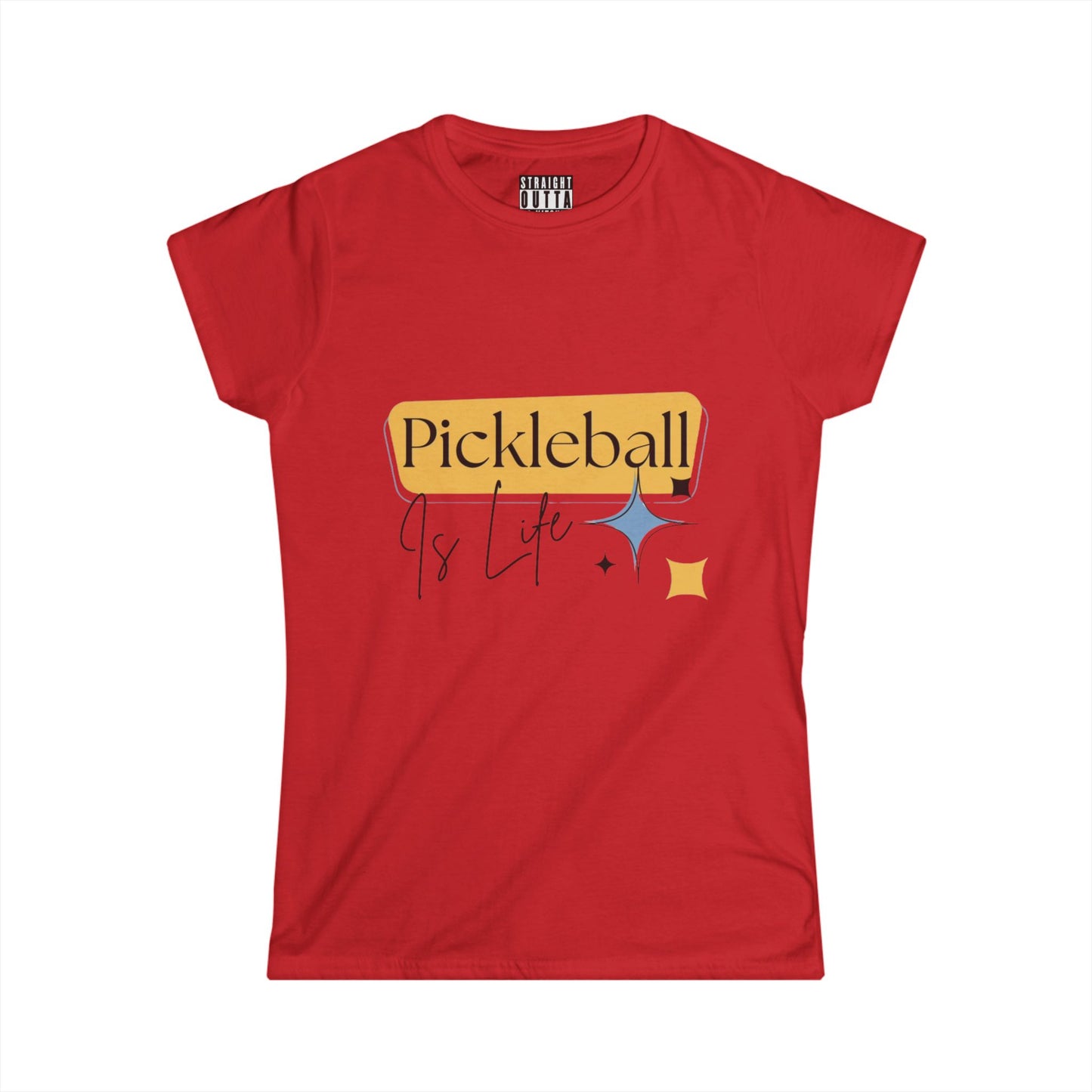 "Pickleball is Life" Women's Softstyle T-Shirt – Premium Cotton, 15 Colors, S-XXL