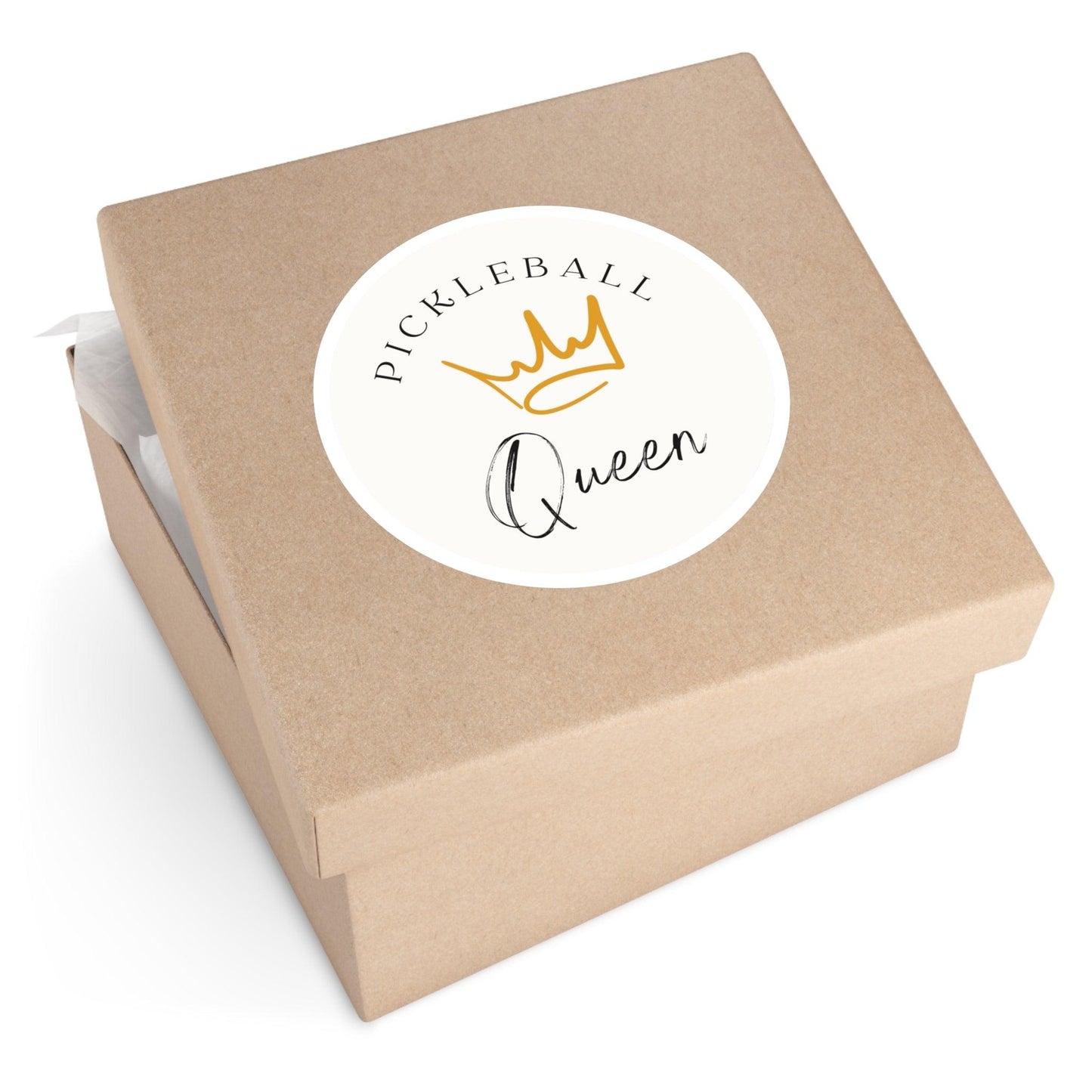 "Pickleball Queen" Round Pickleball Stickers - Durable Vinyl for Indoor & Outdoor Use - 5 Sizes Available