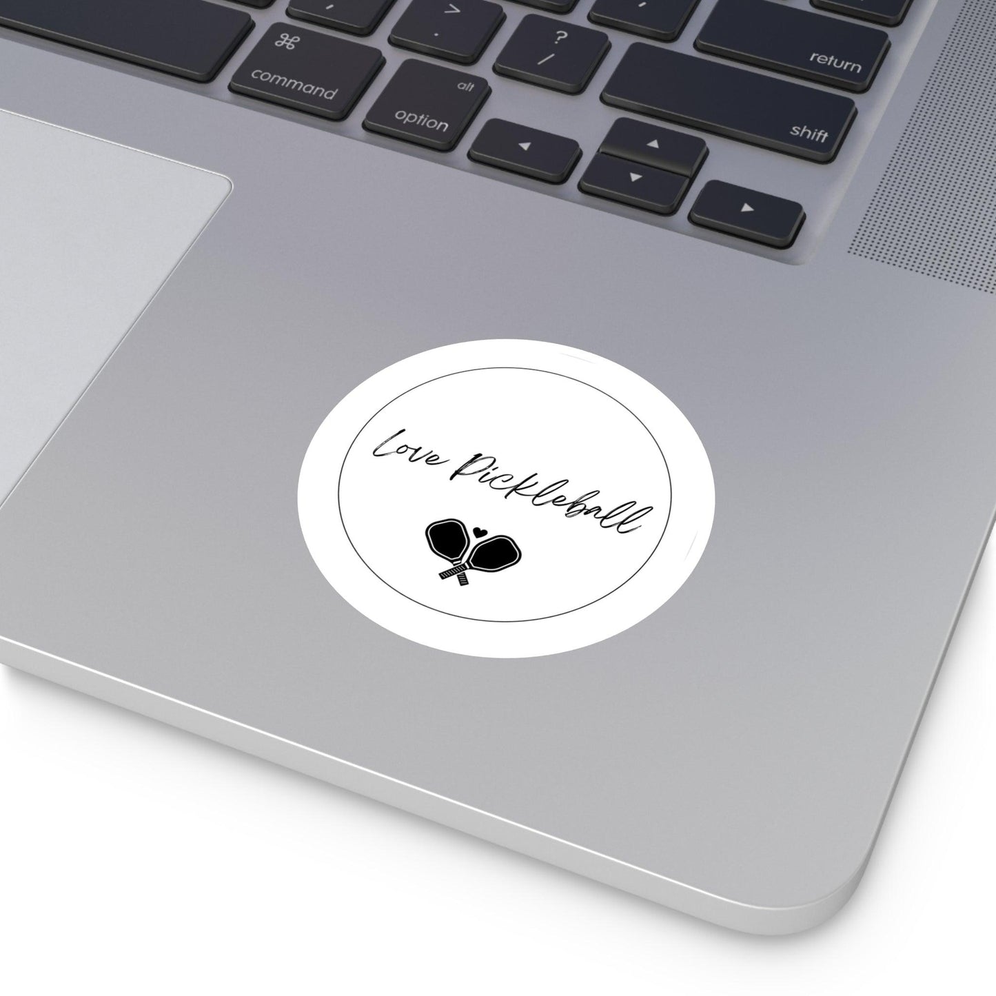 "Love Pickleball" Round Pickleball Stickers - Durable Vinyl for Indoor & Outdoor Use - 5 Sizes Available