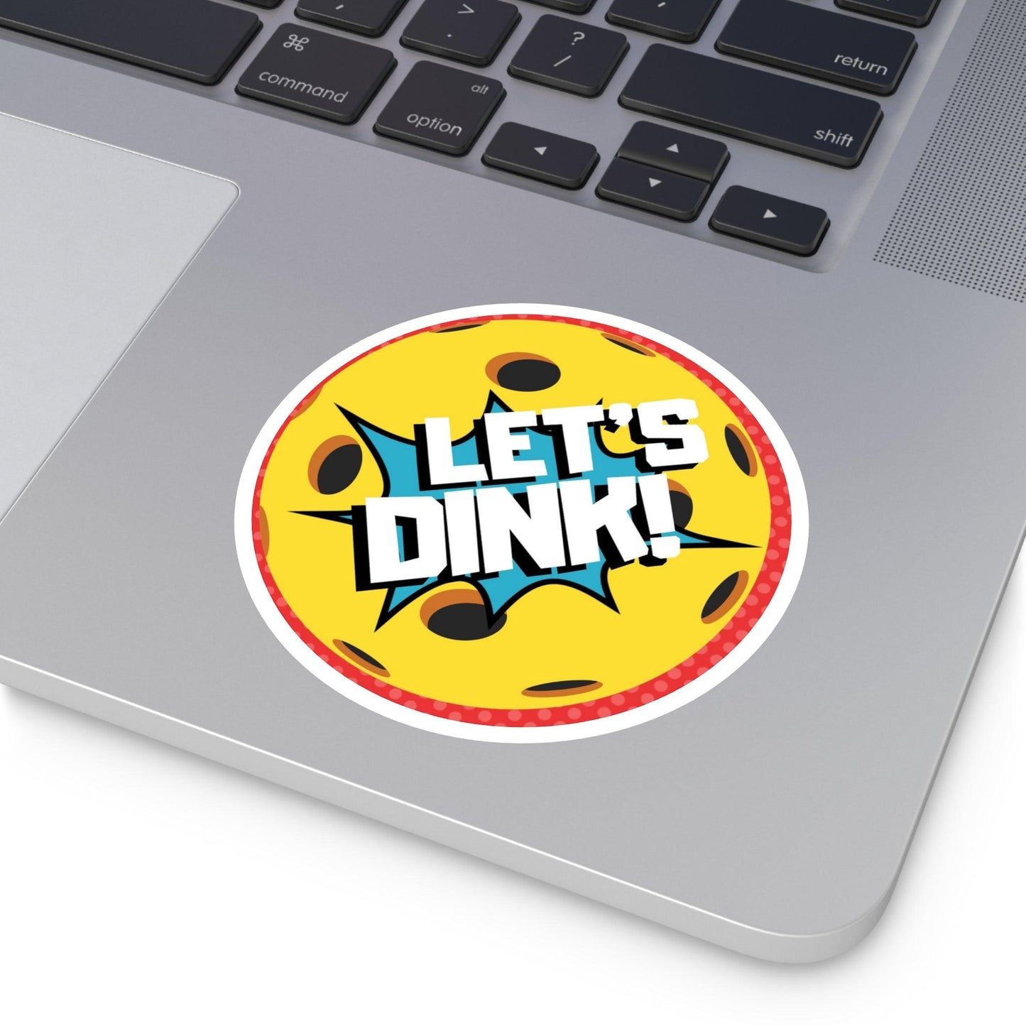"Let's Dink" Round Pickleball Stickers - Durable Vinyl for Indoor & Outdoor Use - 5 Sizes Available