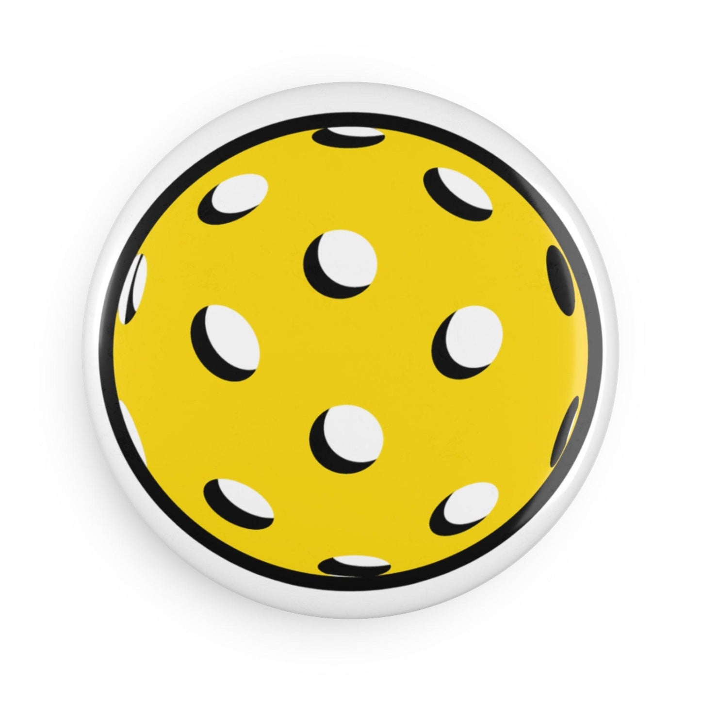 Round Yellow Pickleball Magnet Set – Fun Fridge or Locker Decor (1 or 10 Pieces)