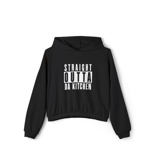 "Straight Outta Da Kitchen" Women's Cinched Bottom Pickleball Hoodie | Mid-Length, Oversized, Cozy | 4 Sizes, 4 Colors