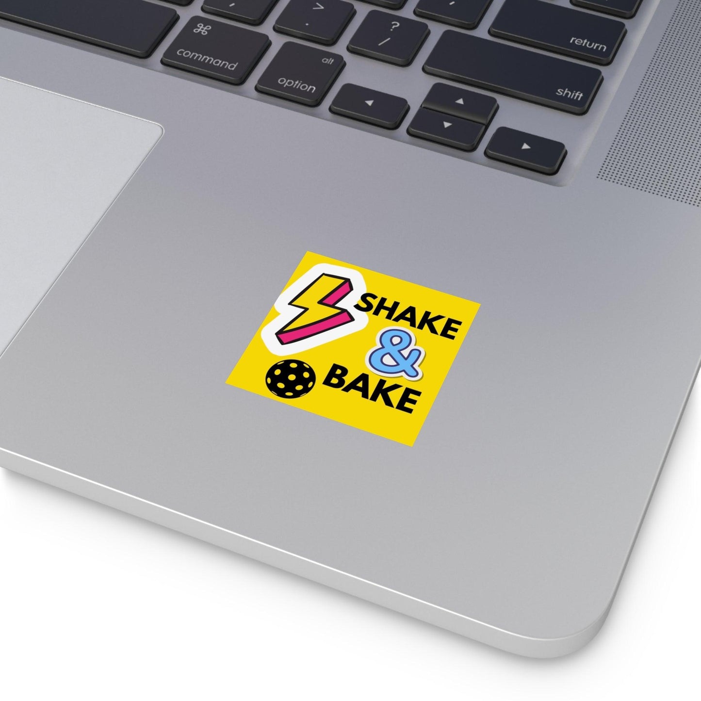 "Shake & Bake" Square Pickleball Stickers, Indoor\Outdoor, 5 Sizes