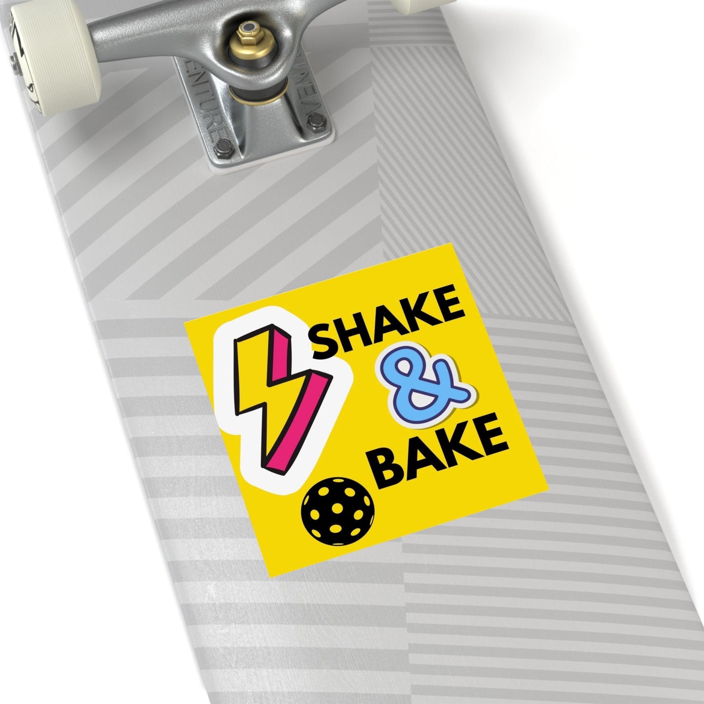 "Shake & Bake" Square Pickleball Stickers, Indoor\Outdoor, 5 Sizes