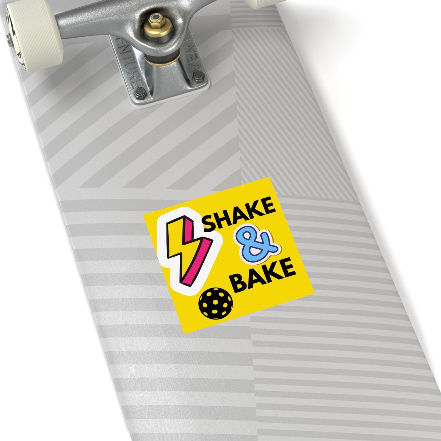 "Shake & Bake" Square Pickleball Stickers, Indoor\Outdoor, 5 Sizes