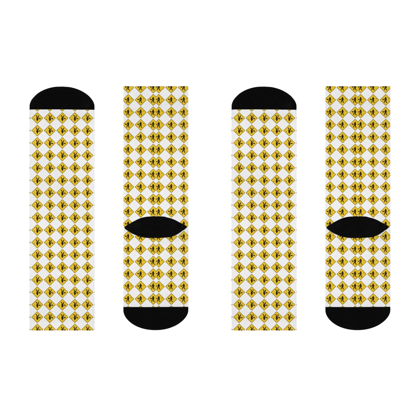 Pickleball Road Sign Cushioned Crew Socks