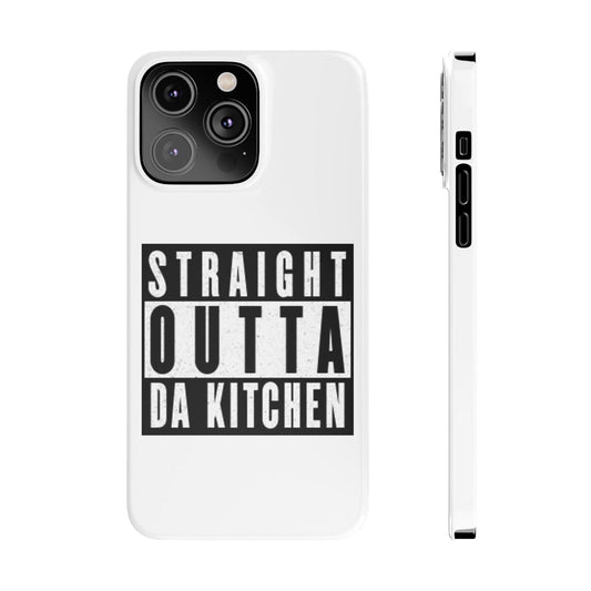 "Straight Outta Da Kitchen" Pickleball Slim Phone Case | White | Fits iPhone 15 and iPhone 14 Models