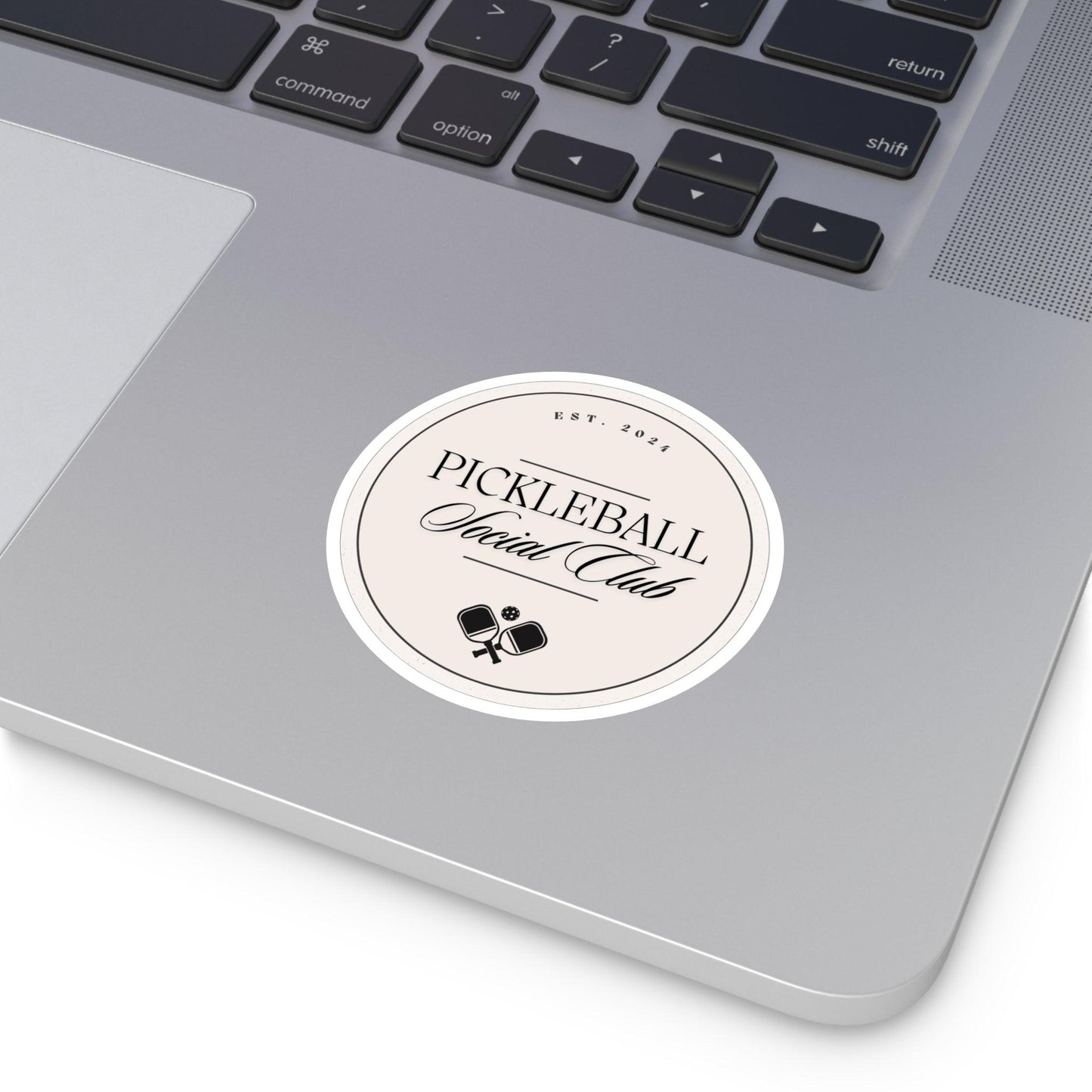 "Pickleball Social Club" Round Pickleball Stickers - Durable Vinyl for Indoor & Outdoor Use - 5 Sizes Available