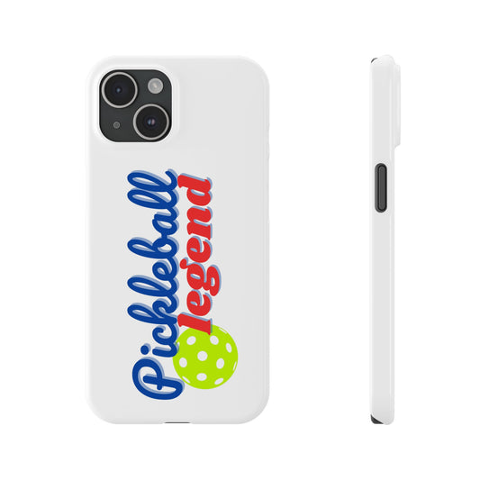 "Pickleball Legend" Slim Phone Case | White | Fits iPhone 15 and iPhone 14 Models