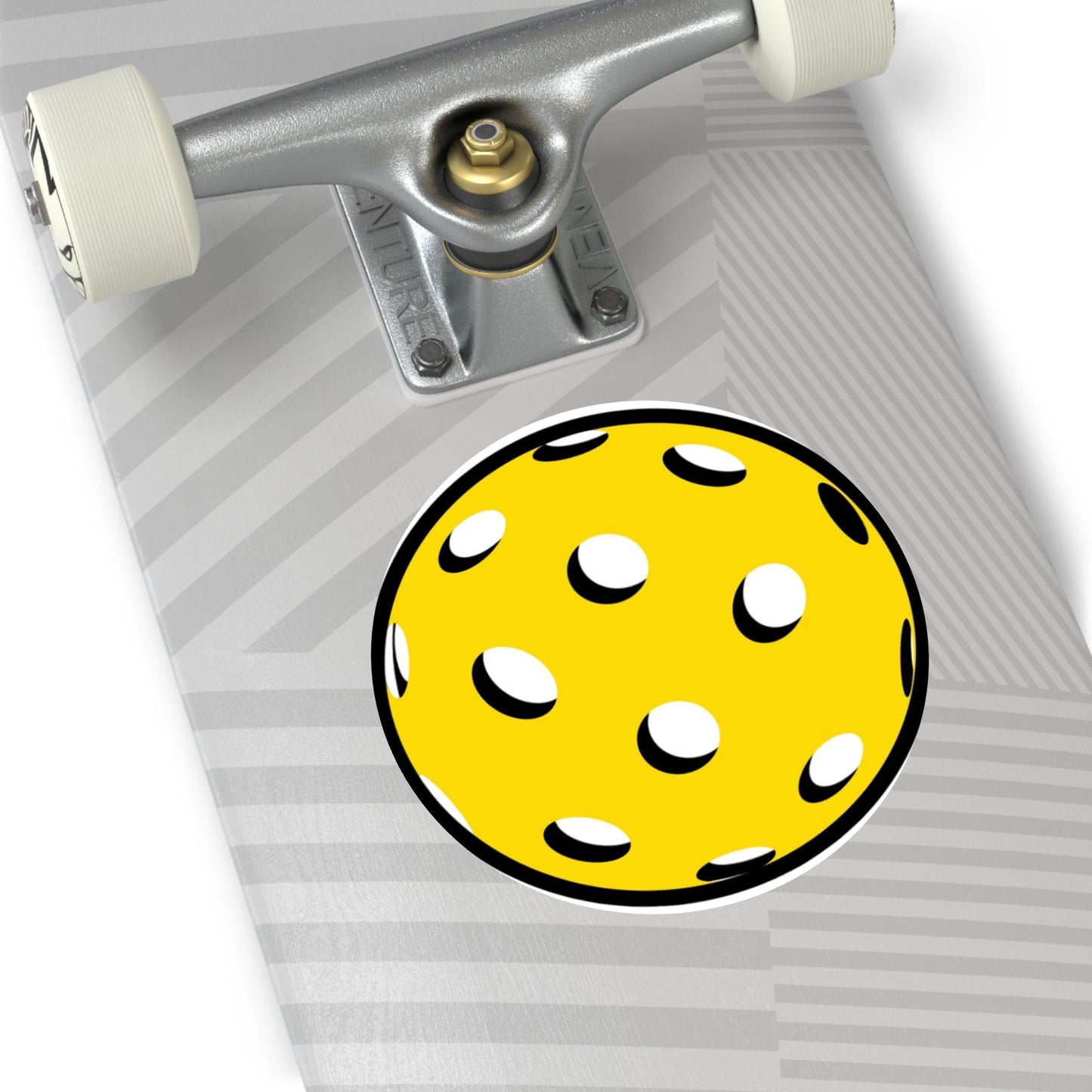 Round Yellow Pickleball Stickers | 2" to 6" Vinyl Decals | Water-Resistant, Scratch-Proof, Easy-Peel
