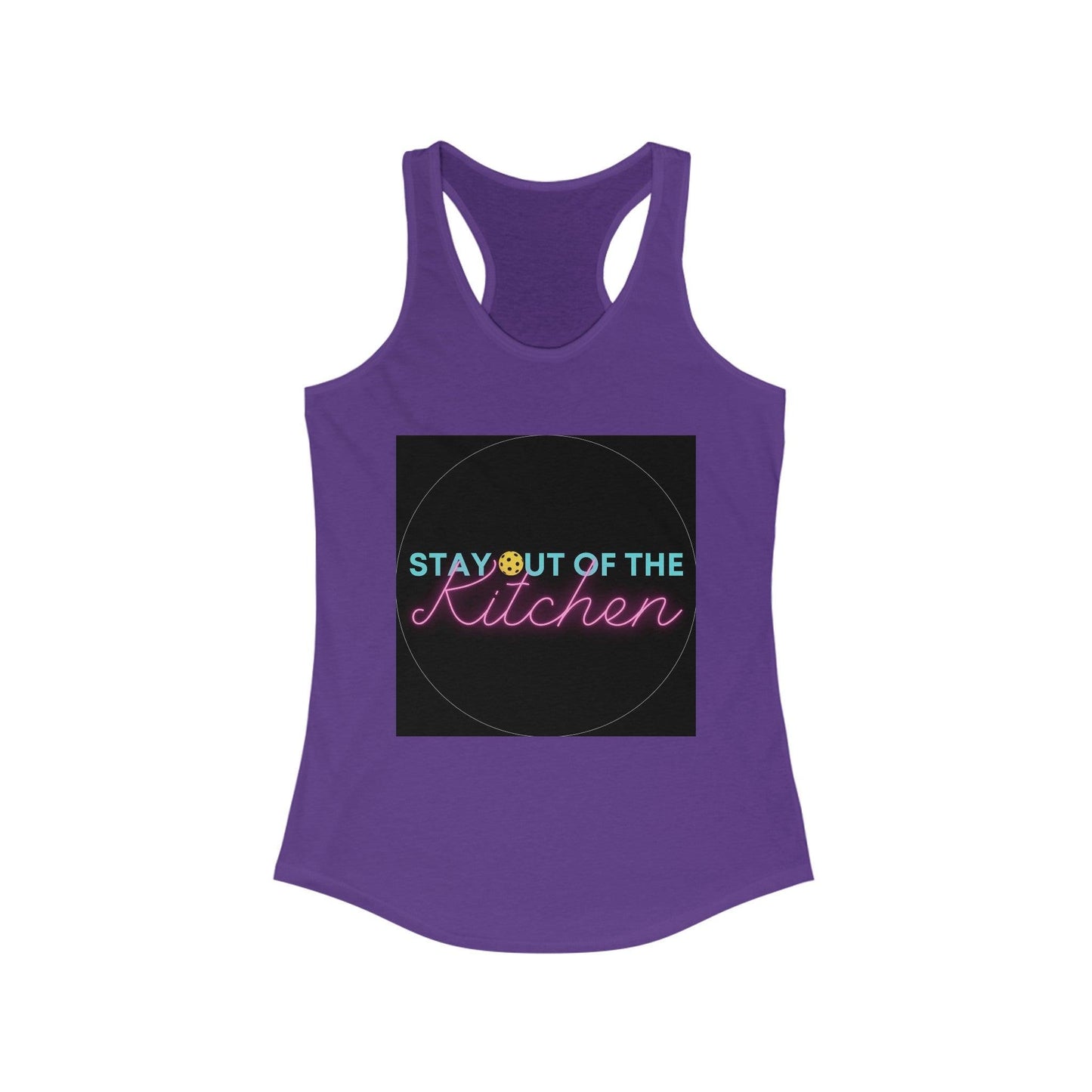 "Stay Out of The Kitchen" Women's Ideal Racerback Pickleball Tank | Lightweight for Active Pickleball Lifestyle | 6 Sizes, 17 Colors