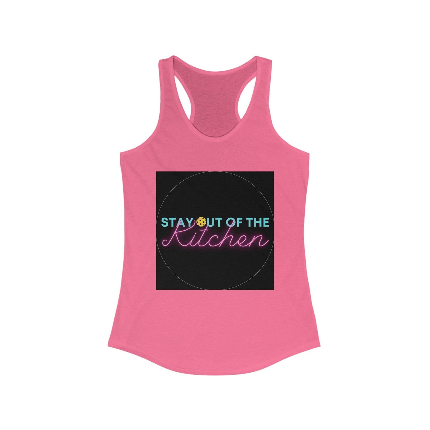 "Stay Out of The Kitchen" Women's Ideal Racerback Pickleball Tank | Lightweight for Active Pickleball Lifestyle | 6 Sizes, 17 Colors