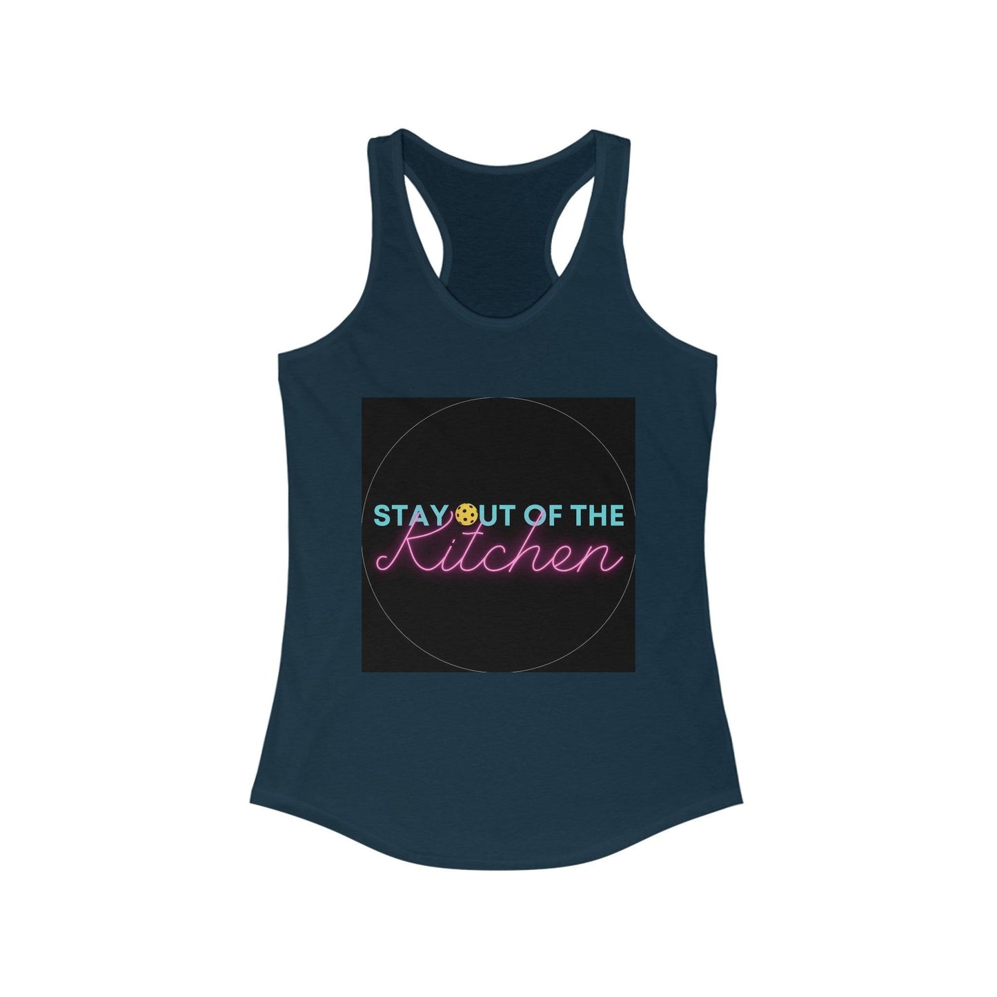 "Stay Out of The Kitchen" Women's Ideal Racerback Pickleball Tank | Lightweight for Active Pickleball Lifestyle | 6 Sizes, 17 Colors