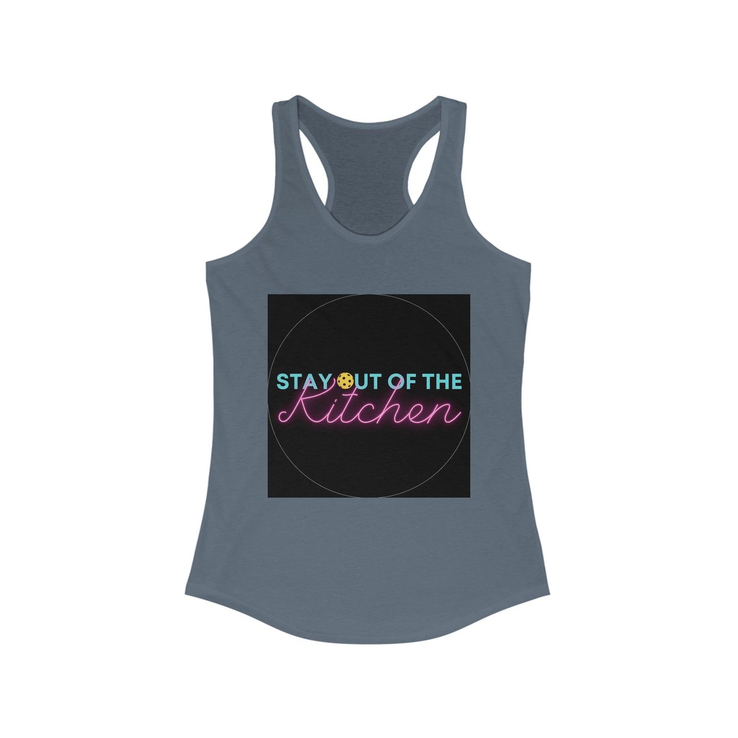 "Stay Out of The Kitchen" Women's Ideal Racerback Pickleball Tank | Lightweight for Active Pickleball Lifestyle | 6 Sizes, 17 Colors