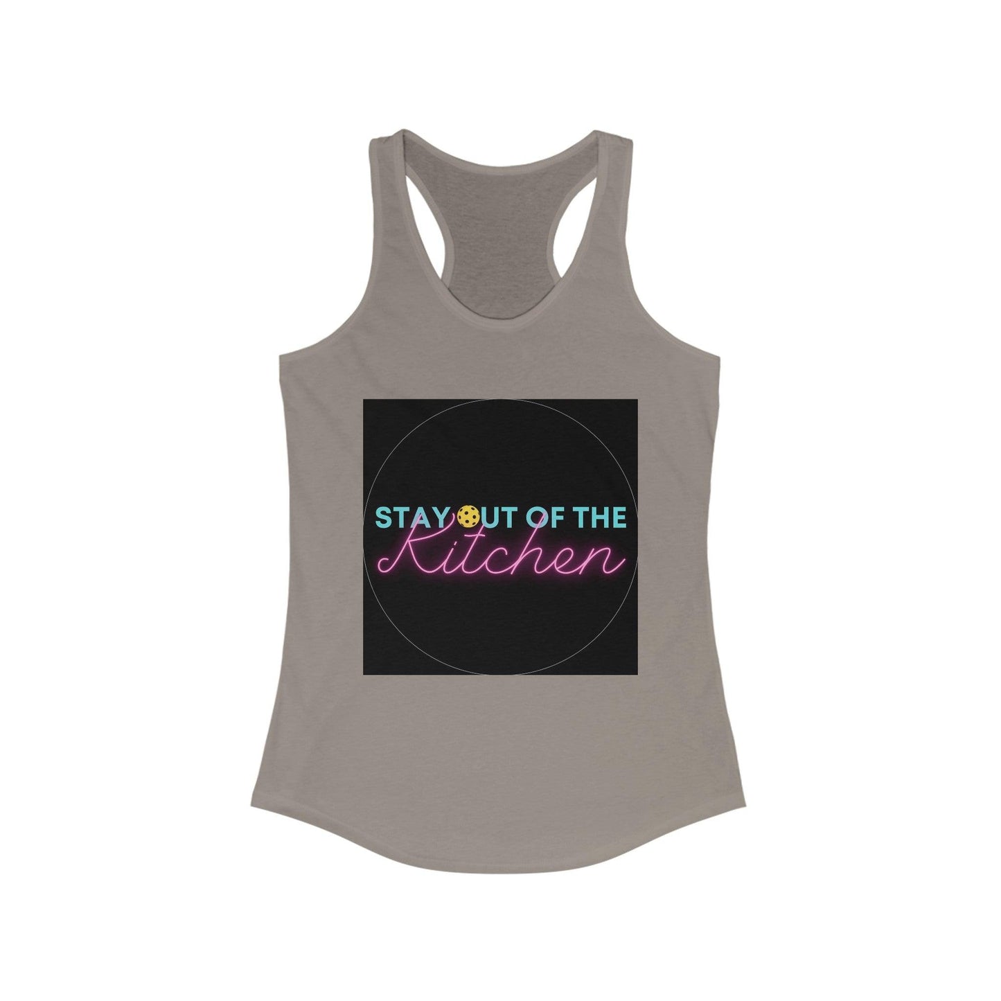 "Stay Out of The Kitchen" Women's Ideal Racerback Pickleball Tank | Lightweight for Active Pickleball Lifestyle | 6 Sizes, 17 Colors