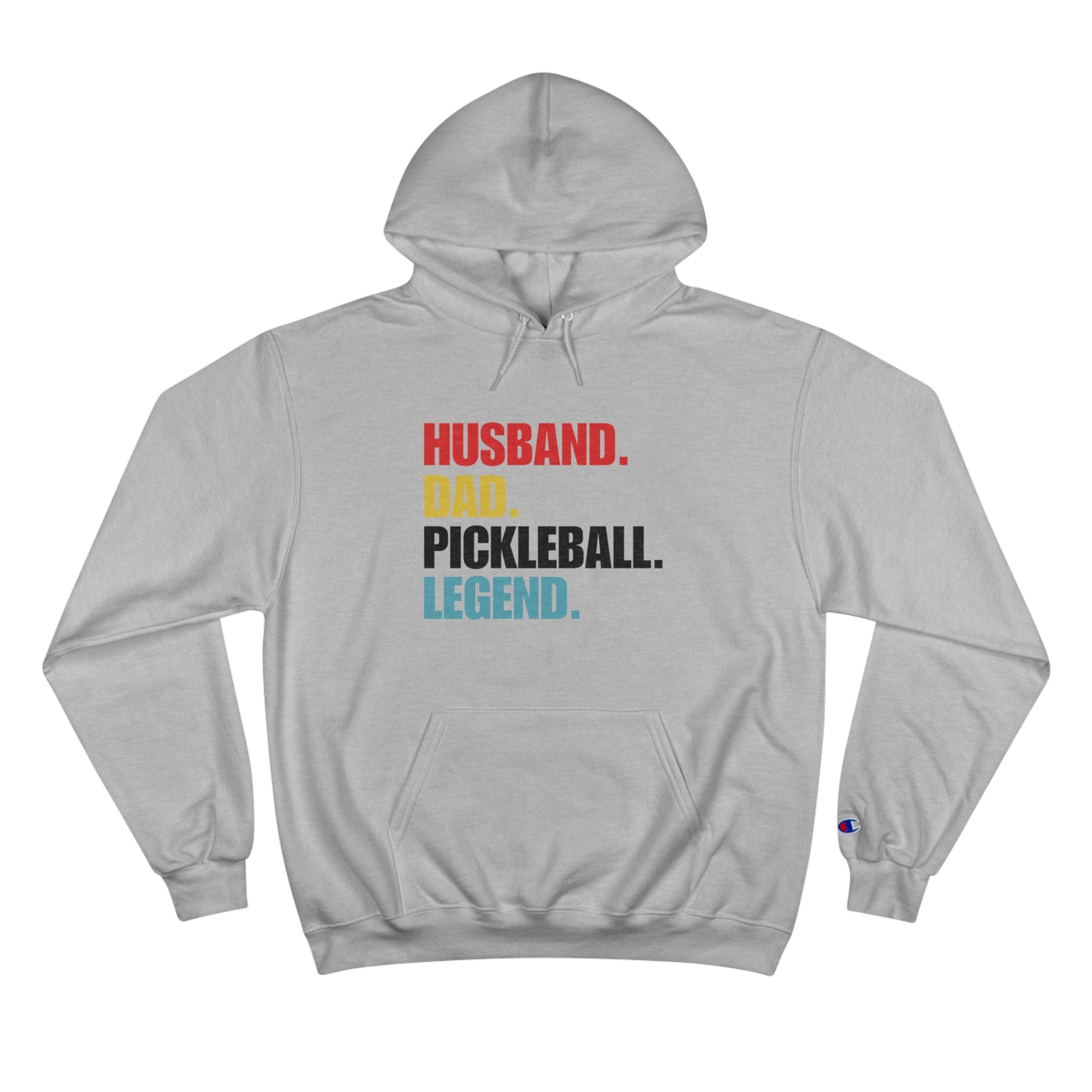 "Husband.  Dad.  Pickleball Legend" Pickleball Men's Champion Hoodie | 10 Colors, S to 3XL