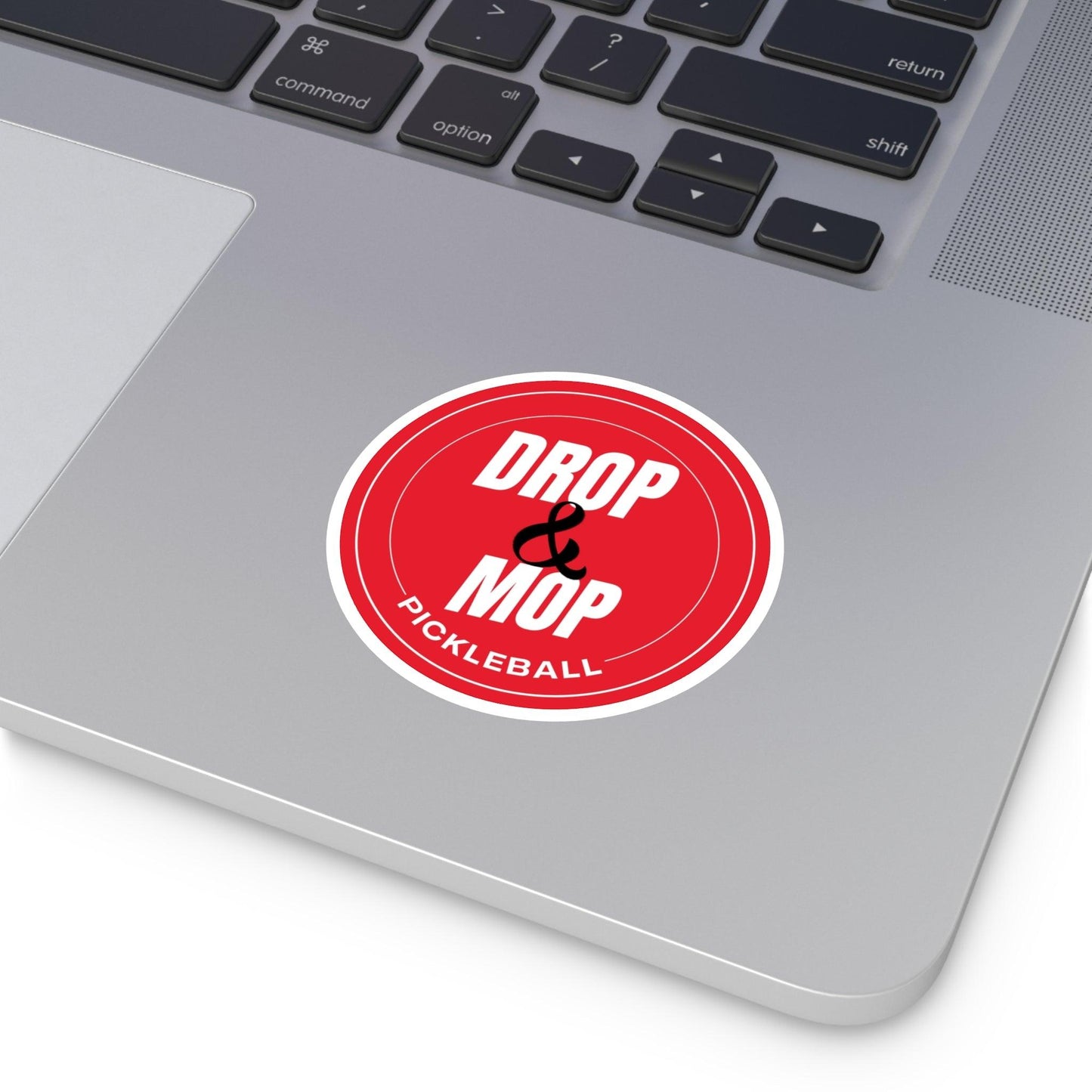 "Drop & Mop" Round Pickleball Stickers - Durable Vinyl for Indoor & Outdoor Use - 5 Sizes Available