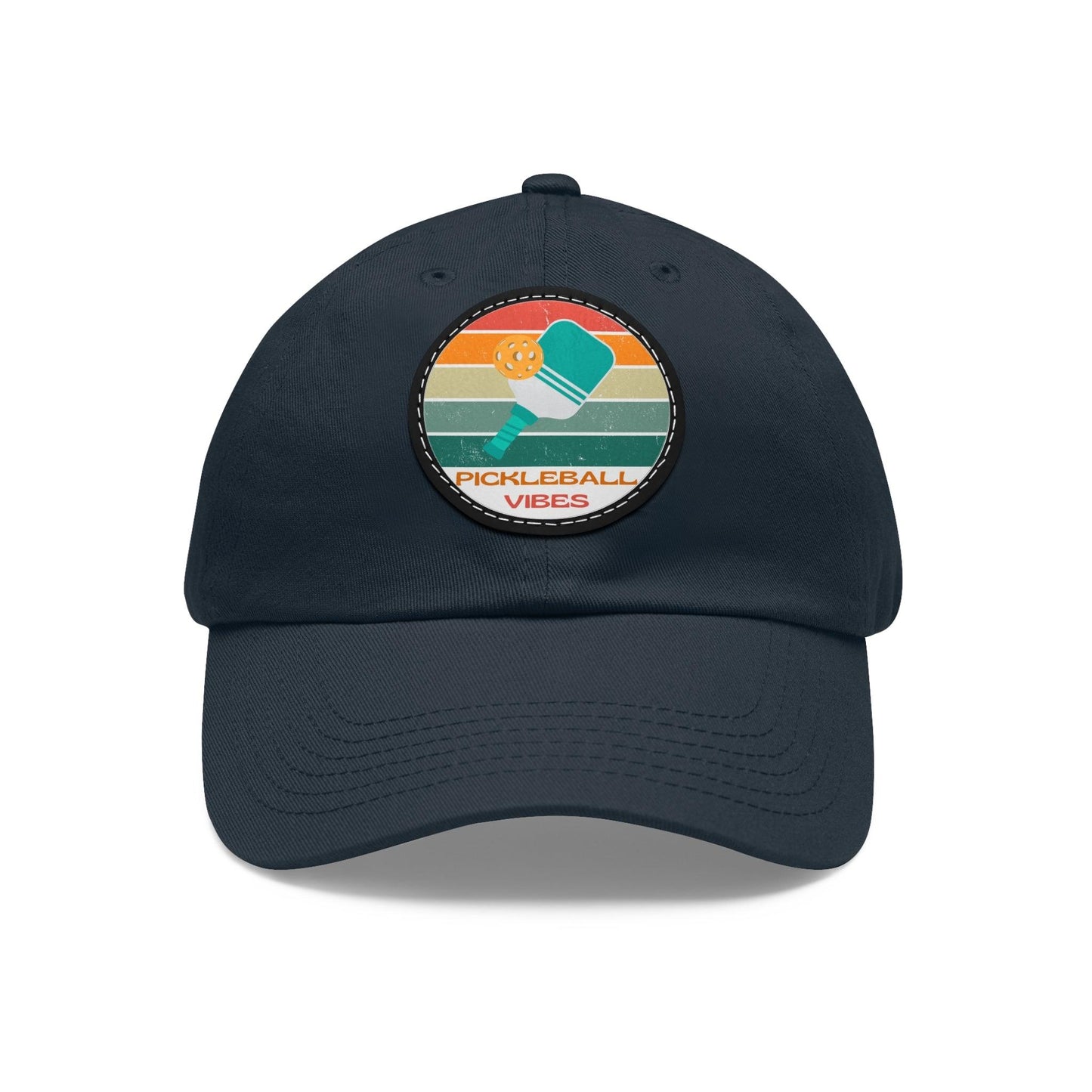 "Pickleball Vibes" Pickleball Dad Hat with Round Leather Patch