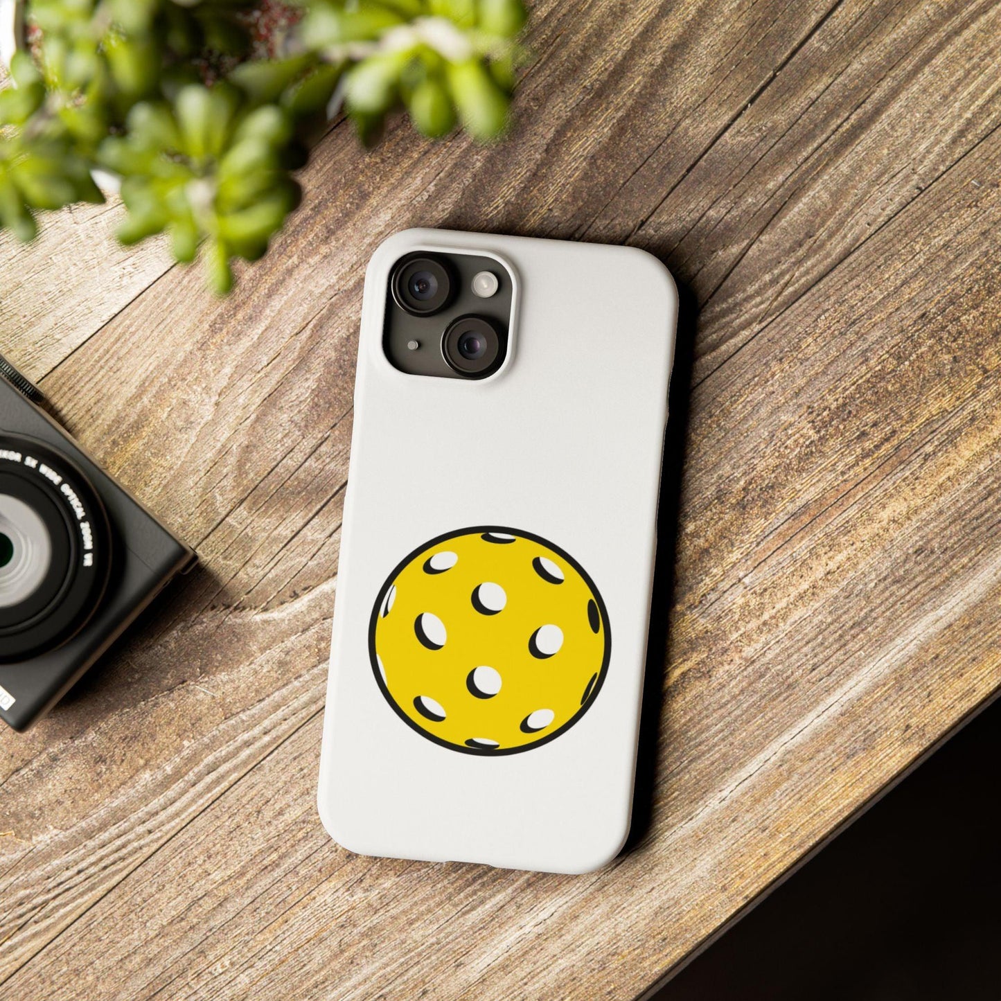 Simple Pickleball Slim Phone Case | White | Fits iPhone 15 and iPhone 14 Models
