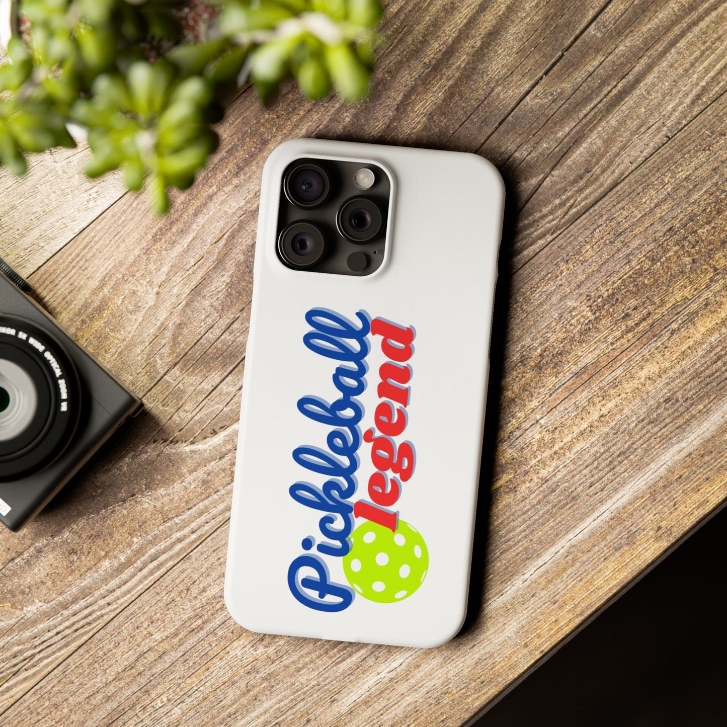 "Pickleball Legend" Slim Phone Case | White | Fits iPhone 15 and iPhone 14 Models