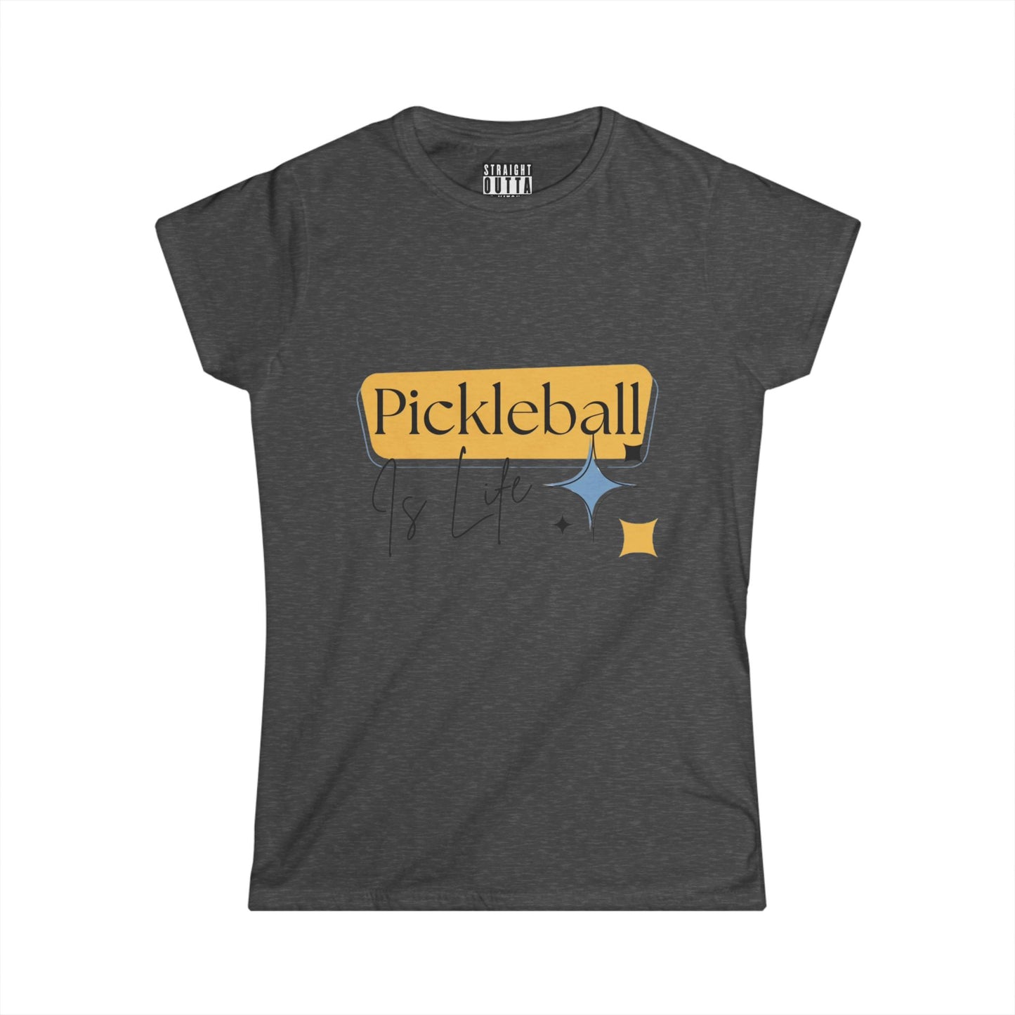 "Pickleball is Life" Women's Softstyle T-Shirt – Premium Cotton, 15 Colors, S-XXL