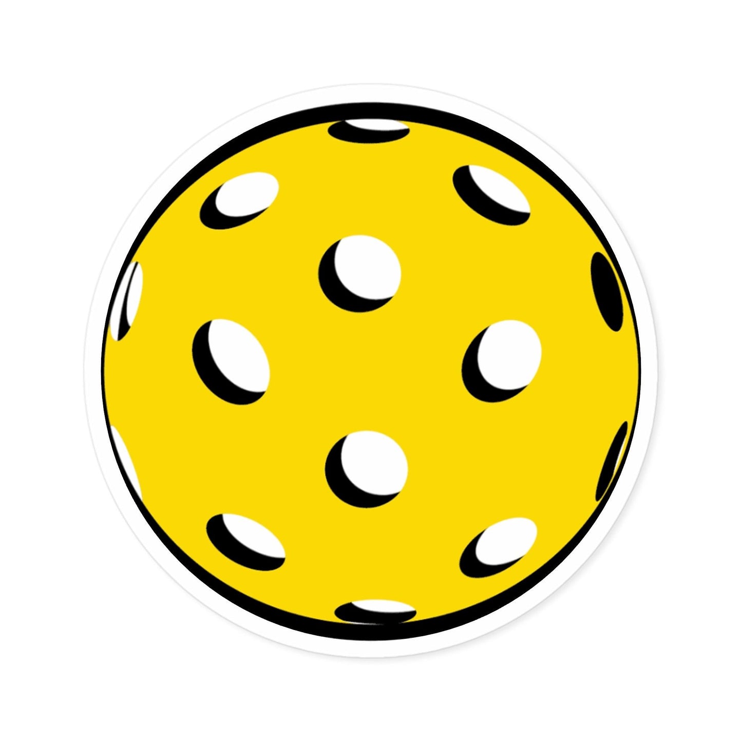 Yellow Pickleball Stickers – 2" to 6" Vinyl, Scratch & Water-Resistant, Laminate Coated, Durable Outdoor Decals