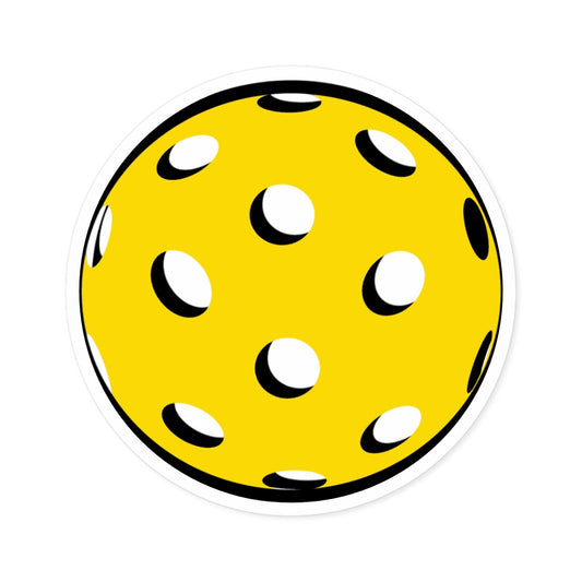 Yellow Pickleball Stickers – 2" to 6" Vinyl, Scratch & Water-Resistant, Laminate Coated, Durable Outdoor Decals
