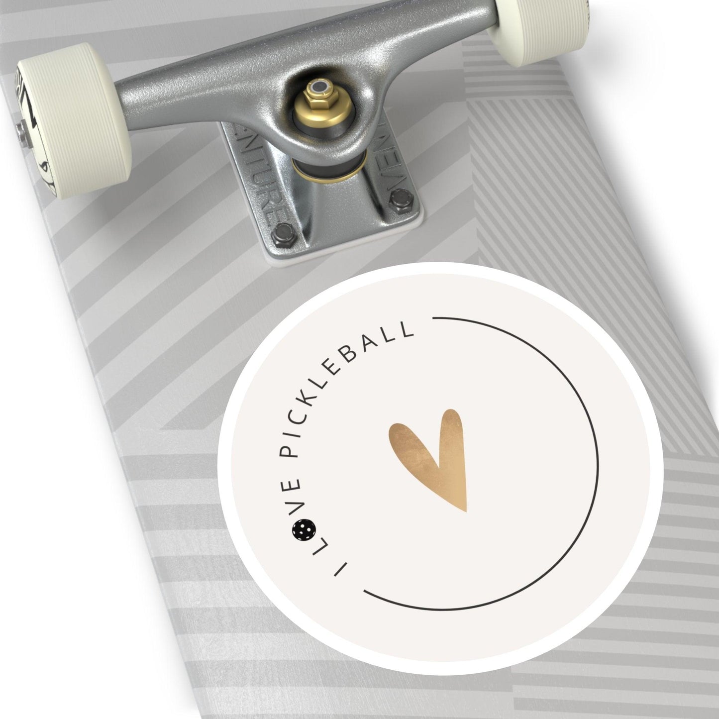 "I Love Pickleball" Round Pickleball Stickers - Durable Vinyl for Indoor & Outdoor Use - 5 Sizes Available