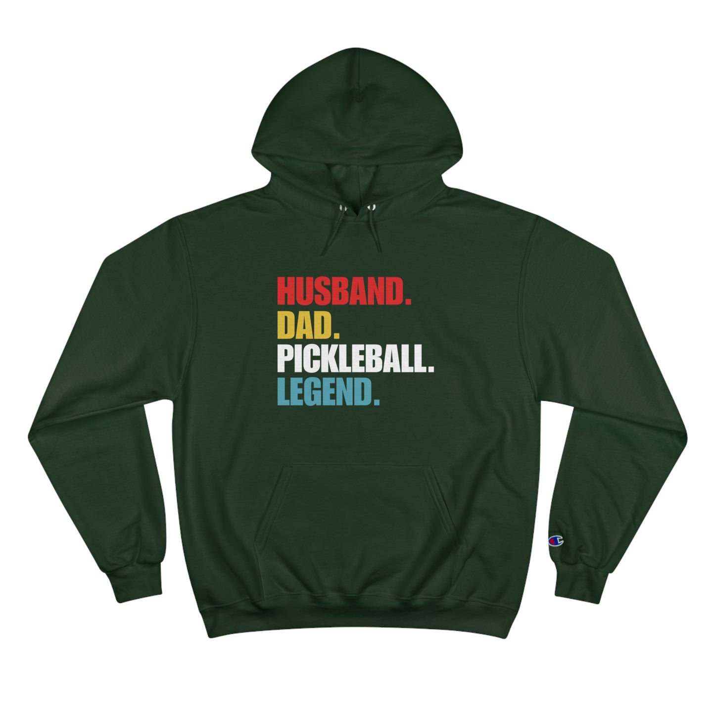 "Husband.  Dad.  Pickleball Legend" Pickleball Men's Champion Hoodie | 10 Colors, S to 3XL
