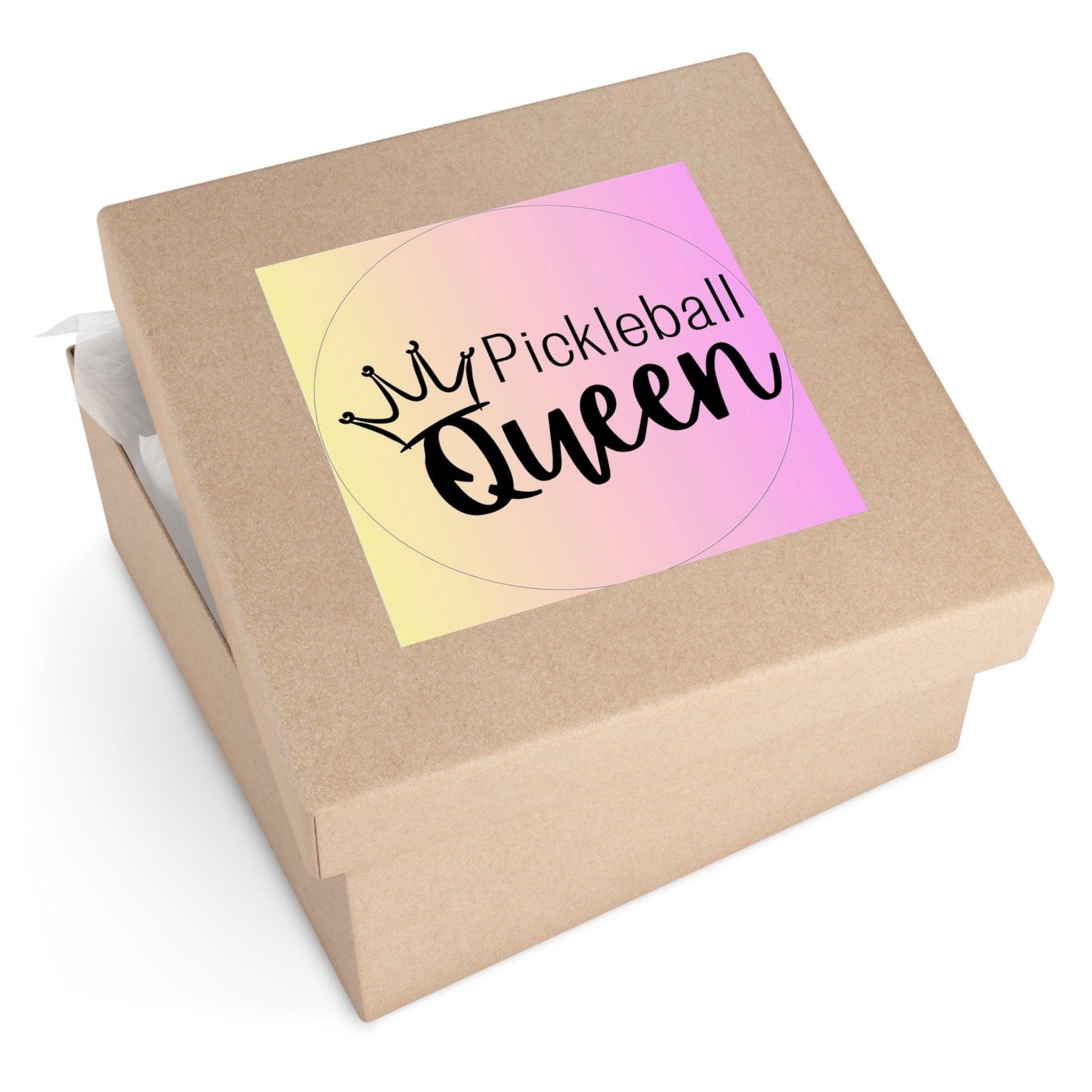 "Pickleball Queen" Square Pickleball Stickers, Indoor\Outdoor, 5 Sizes