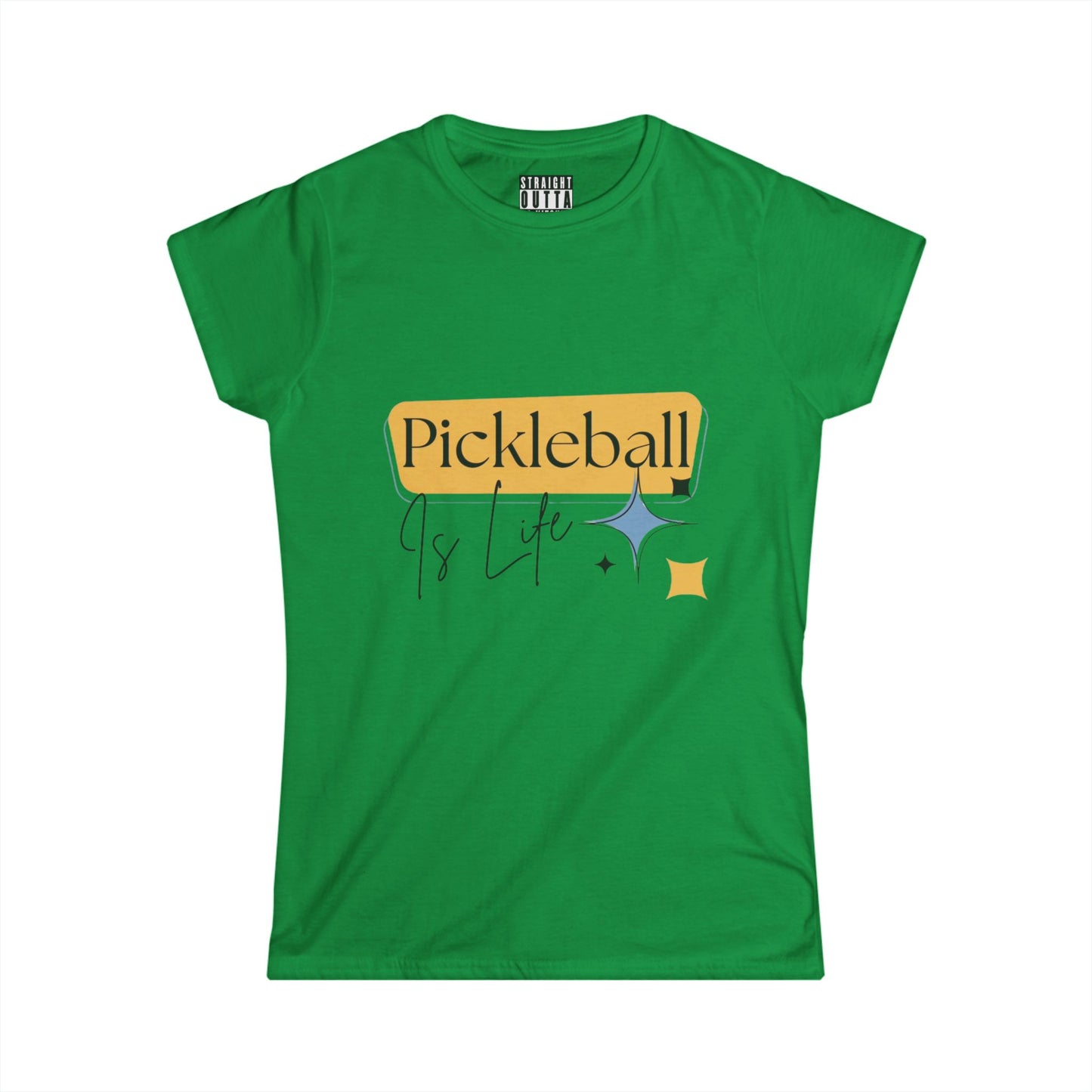 "Pickleball is Life" Women's Softstyle T-Shirt – Premium Cotton, 15 Colors, S-XXL