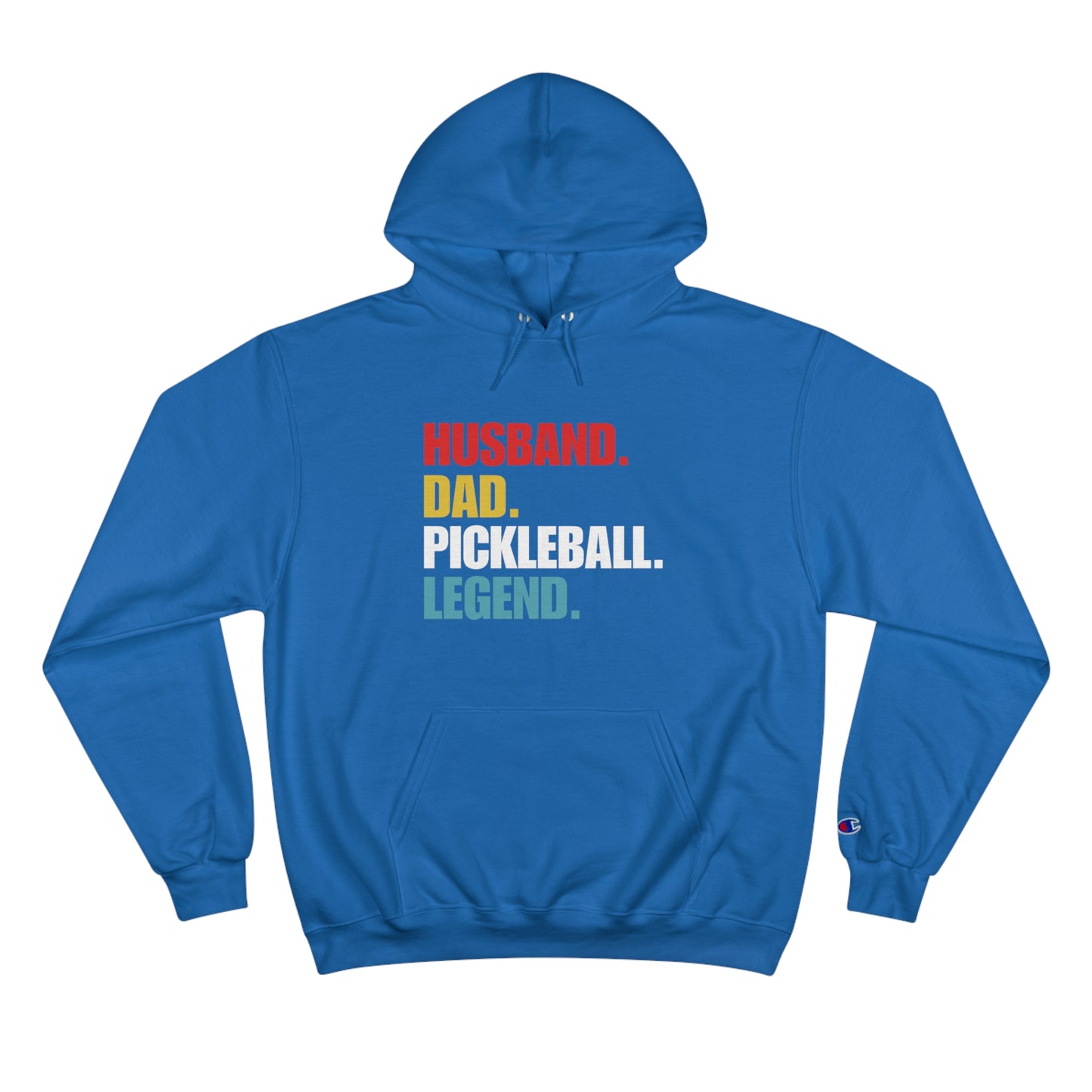 "Husband.  Dad.  Pickleball Legend" Pickleball Men's Champion Hoodie | 10 Colors, S to 3XL