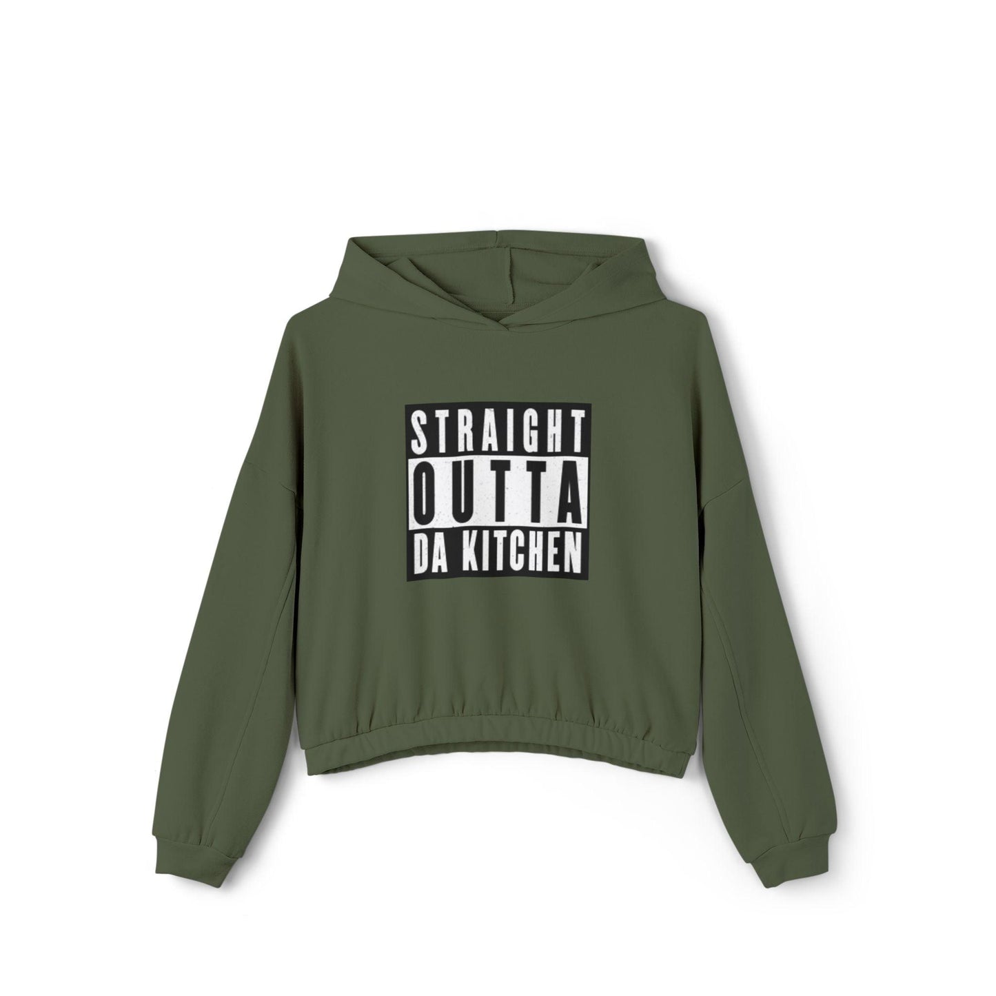 "Straight Outta Da Kitchen" Women's Cinched Bottom Pickleball Hoodie | Mid-Length, Oversized, Cozy | 4 Sizes, 4 Colors