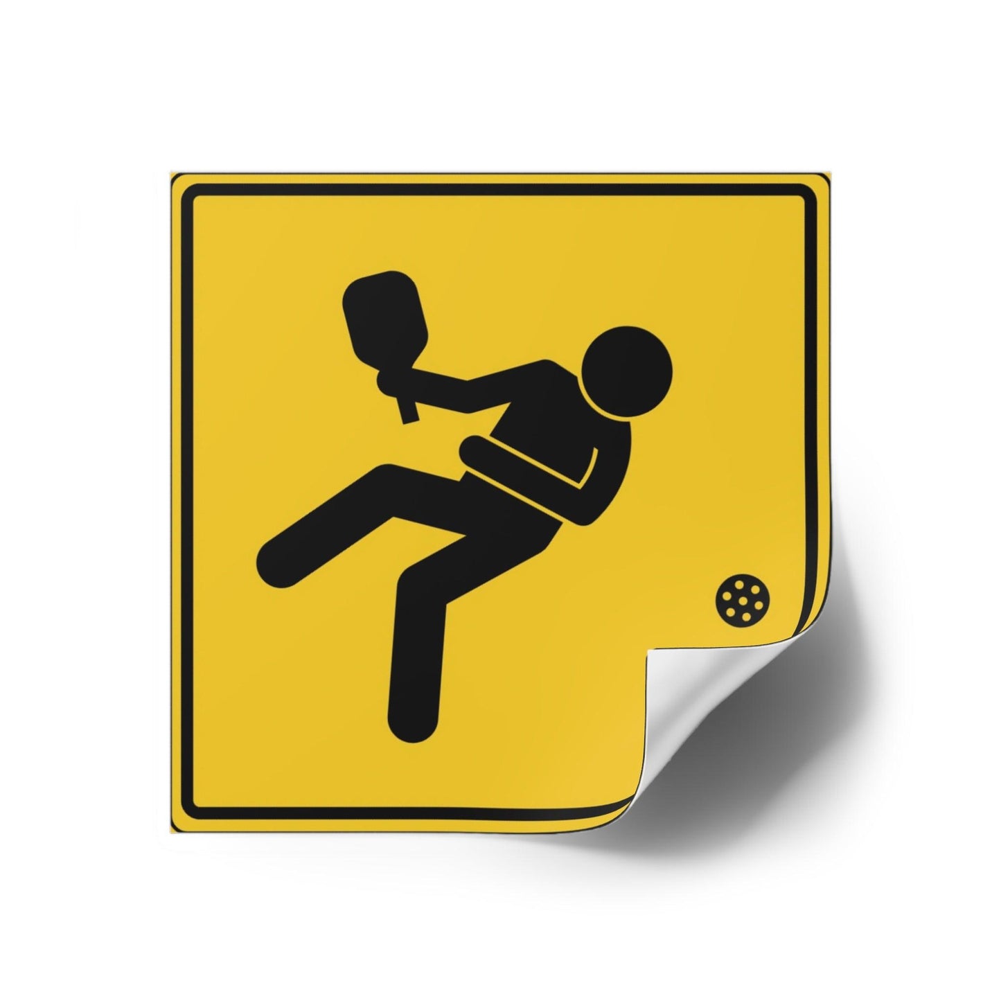Pickleball Road Sign Square Pickleball Stickers, Indoor\Outdoor, 5 Sizes