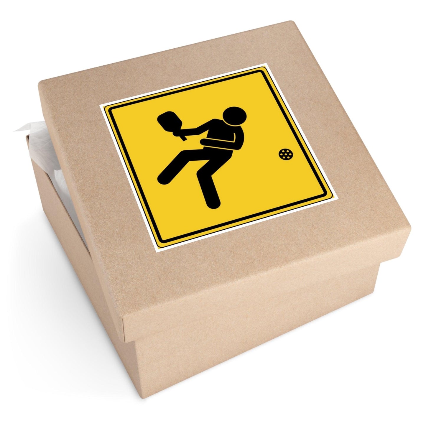 Pickleball Road Sign Square Pickleball Stickers, Indoor\Outdoor, 5 Sizes