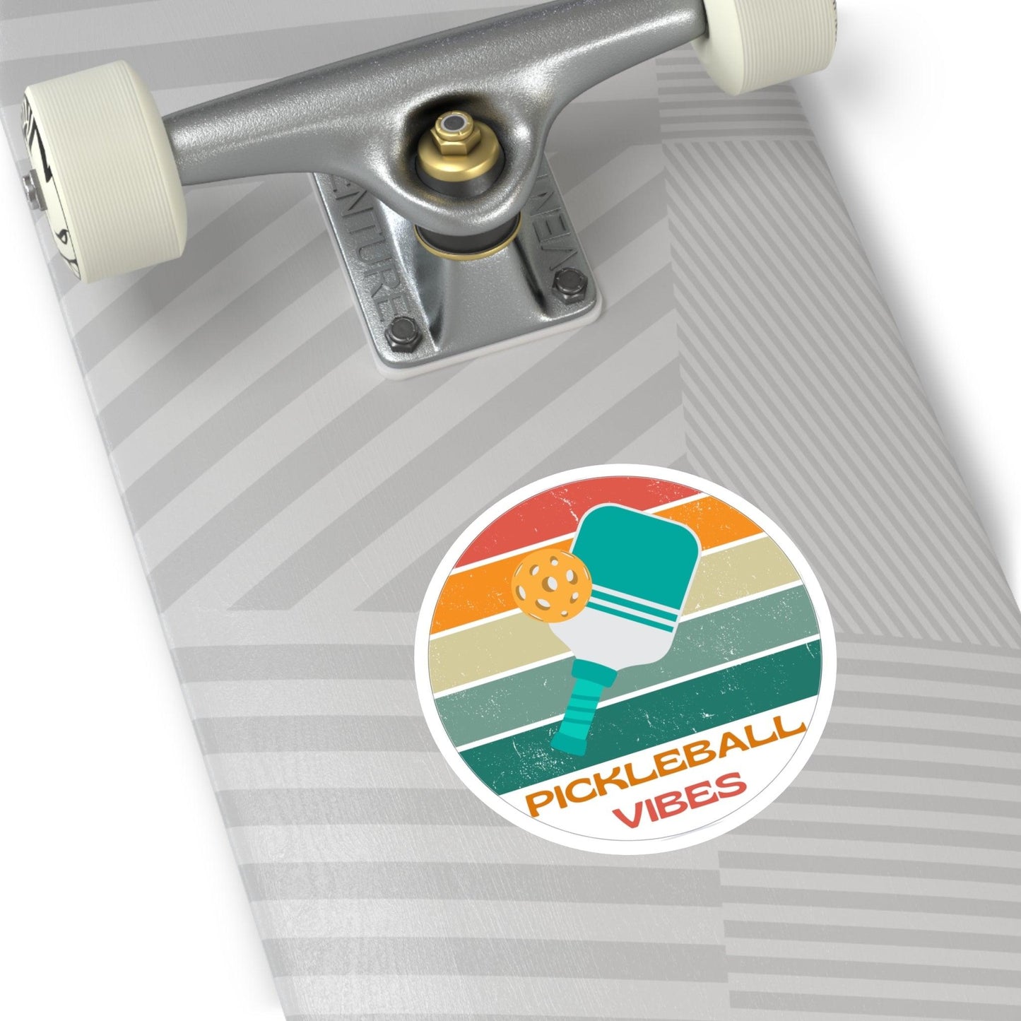 "Pickleball Vibes" Round Pickleball Stickers - Durable Vinyl for Indoor & Outdoor Use - 5 Sizes Available