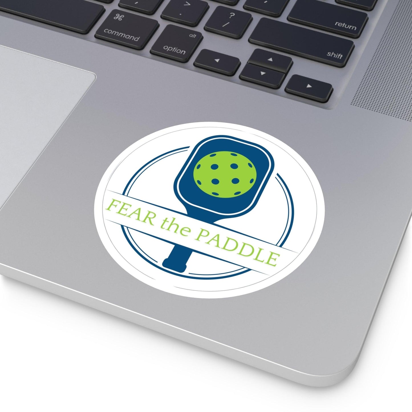 "Fear the Paddle" Round Pickleball Stickers - Durable Vinyl for Indoor & Outdoor Use - 5 Sizes Available