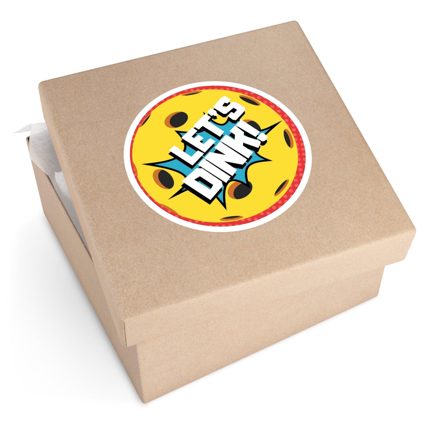 "Let's Dink" Round Pickleball Stickers - Durable Vinyl for Indoor & Outdoor Use - 5 Sizes Available