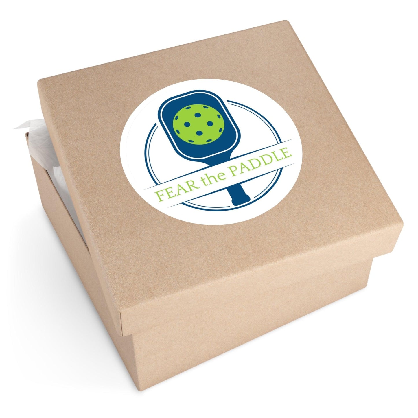 "Fear the Paddle" Round Pickleball Stickers - Durable Vinyl for Indoor & Outdoor Use - 5 Sizes Available