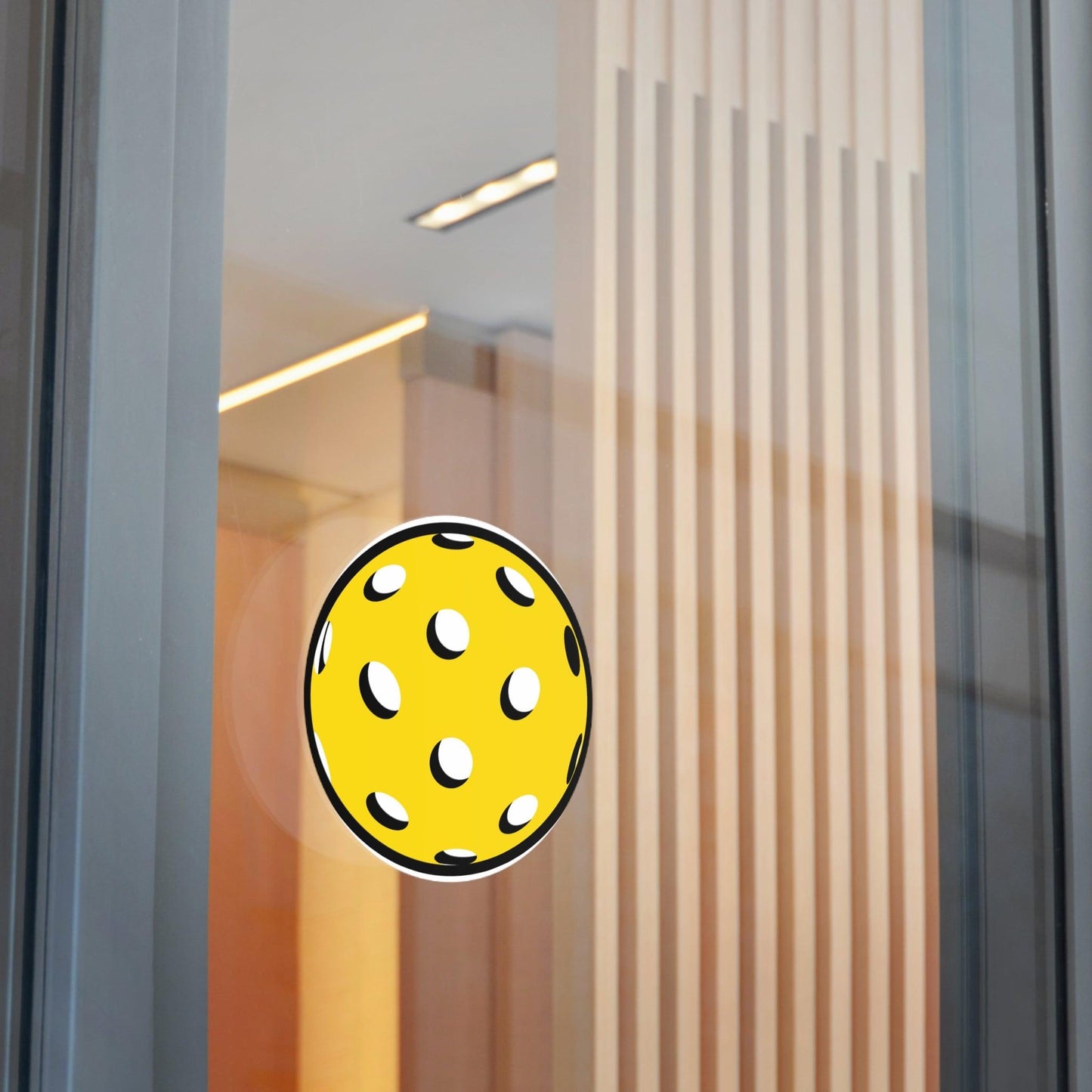 Round Yellow Pickleball Stickers | 2" to 6" Vinyl Decals | Water-Resistant, Scratch-Proof, Easy-Peel