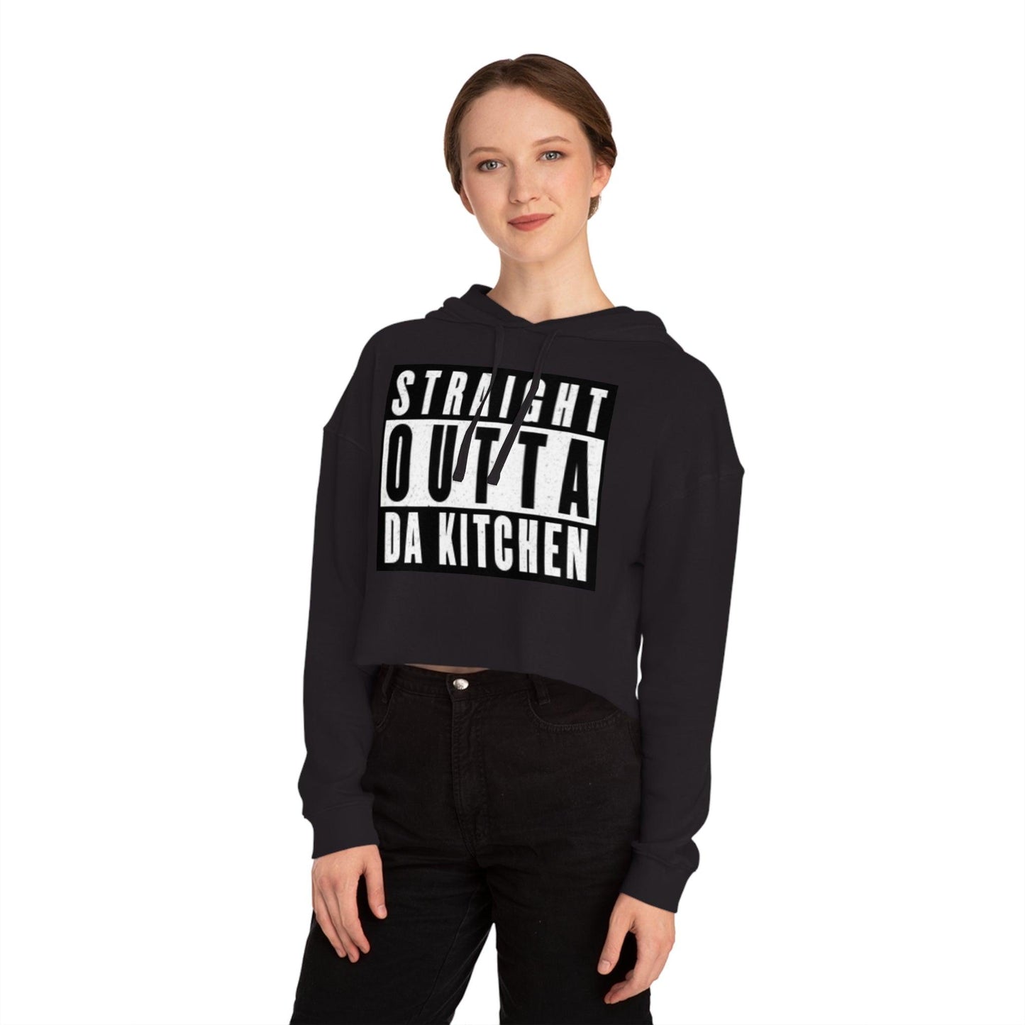 "Straight Outta Da Kitchen" Women's Cropped Pickleball Hoodie | Relaxed, Cropped Fit | 6 Sizes, 8 Colors