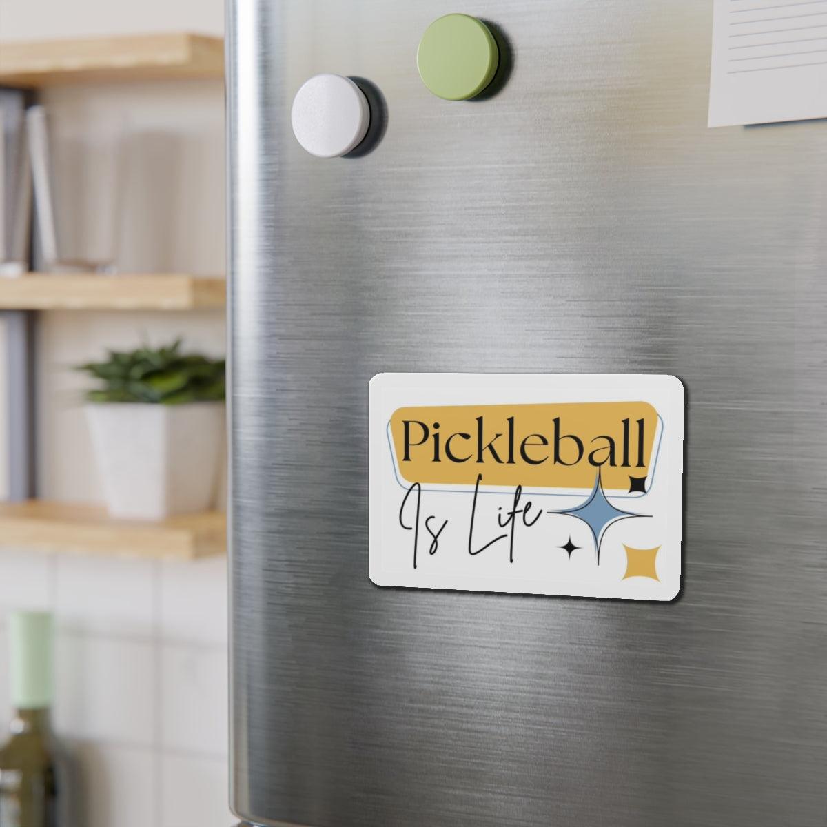 "Pickleball Is Life" Die-Cut Pickleball Magnets - Flexible & Durable for Indoor & Outdoor Use - 5 Sizes Available