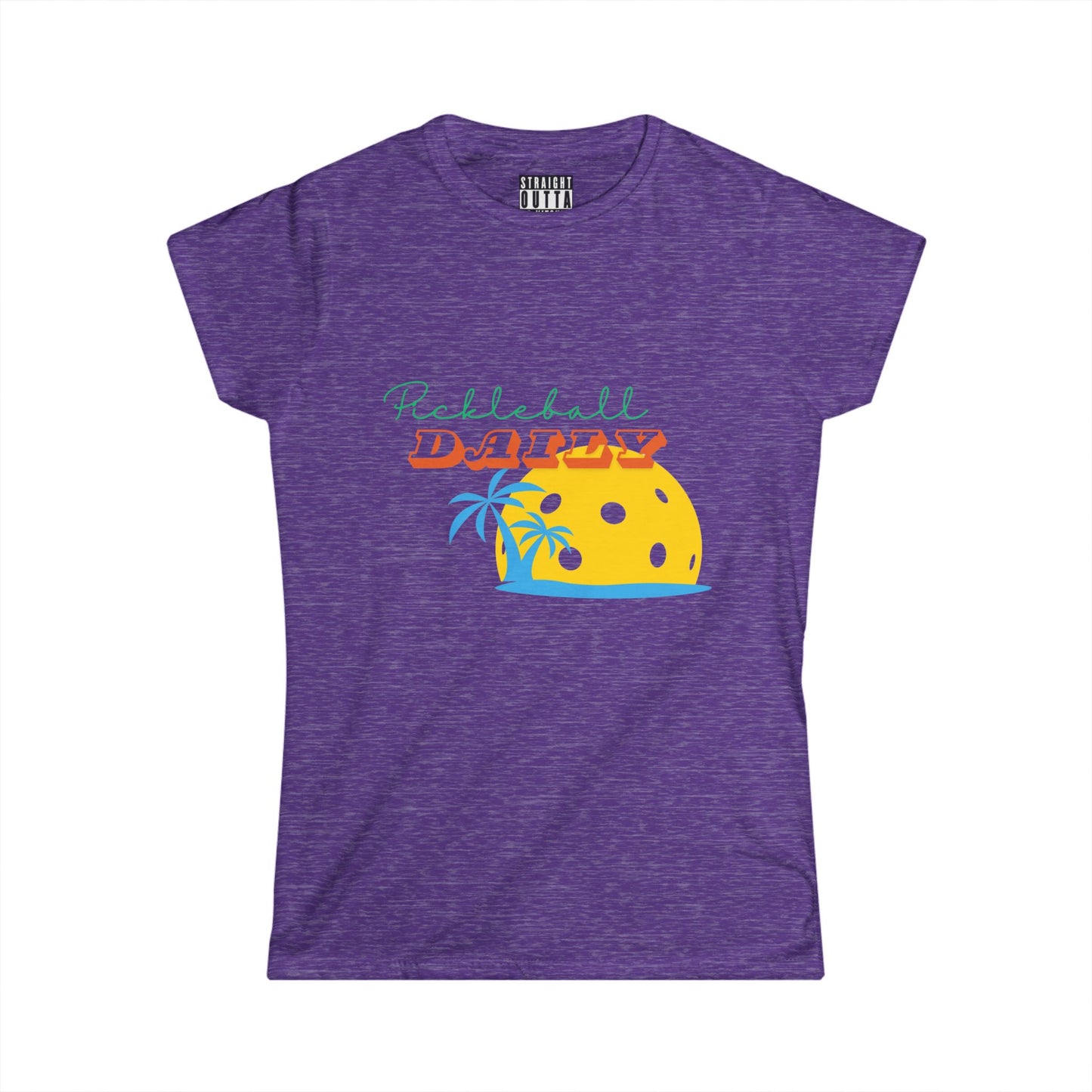 "Pickleball Daily" Women's Softstyle T-Shirt – Premium Cotton, 14 Colors, S-XXL